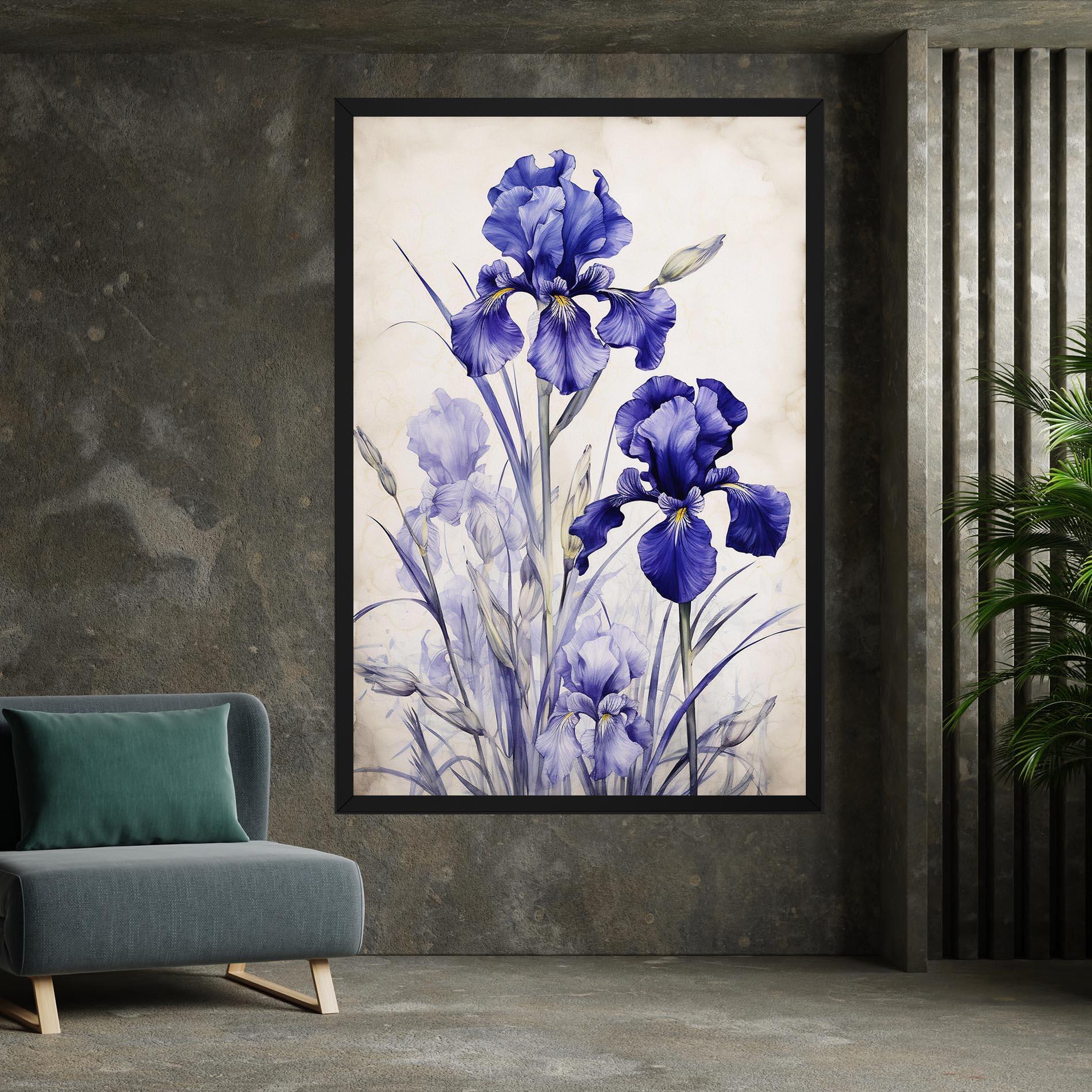 Картина на платно Irises Painting mockup 7
