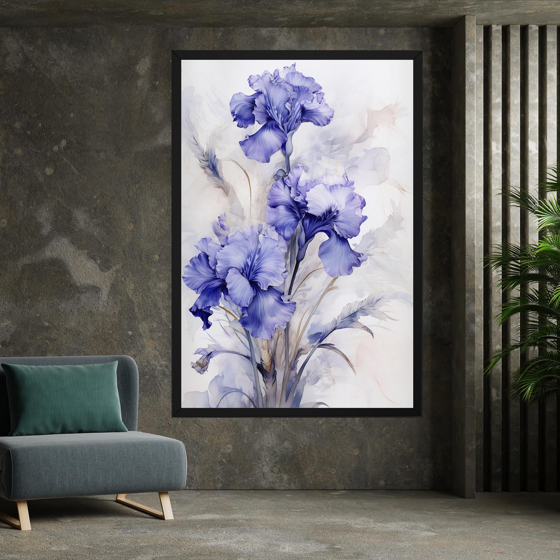 Картина на платно Purple Iris Painting mockup 7