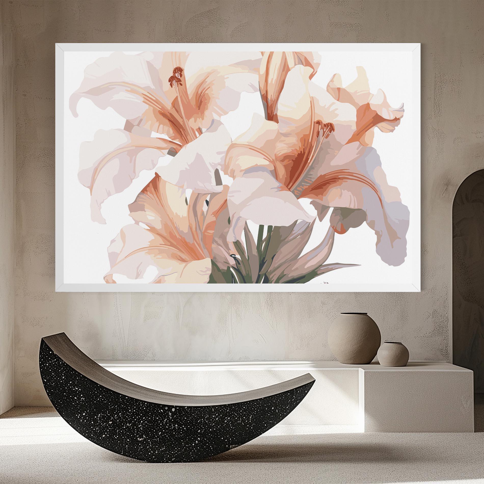 Картина на платно Light Orange Iris mockup 8