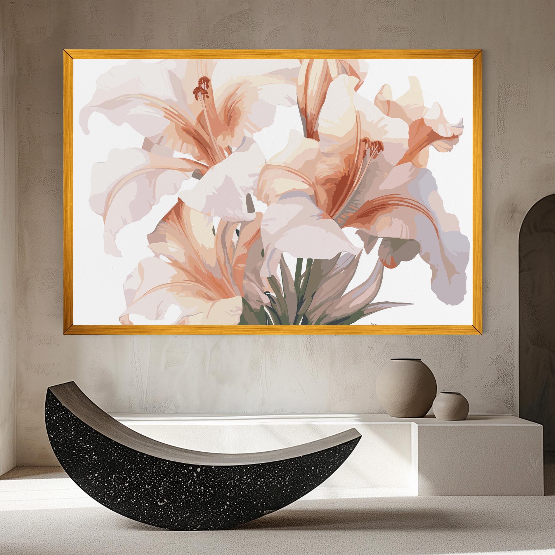 Картина на платно Light Orange Iris mockup 8