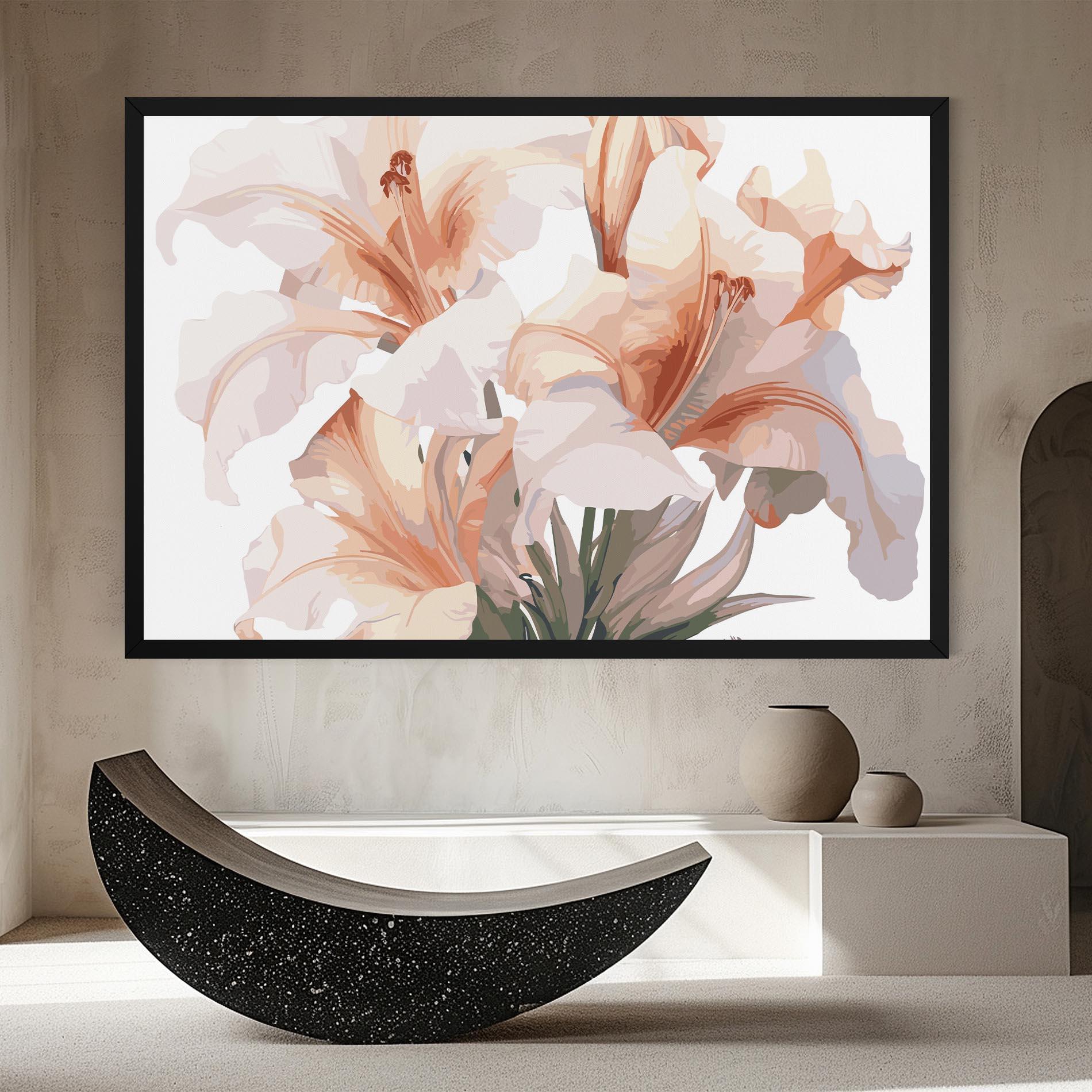 Картина на платно Light Orange Iris mockup 8