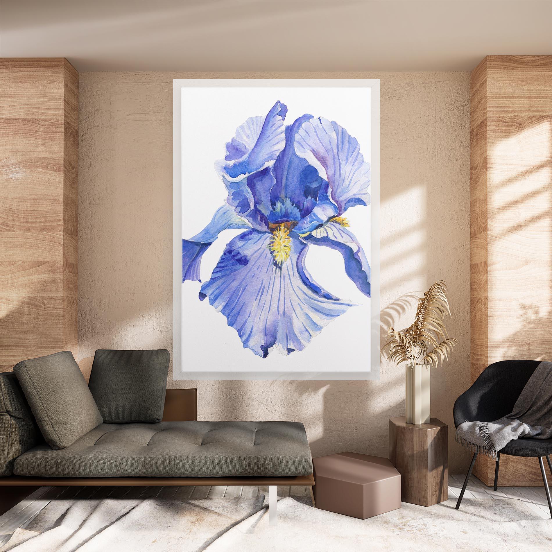 Картина на платно Purple Iris On White mockup 8