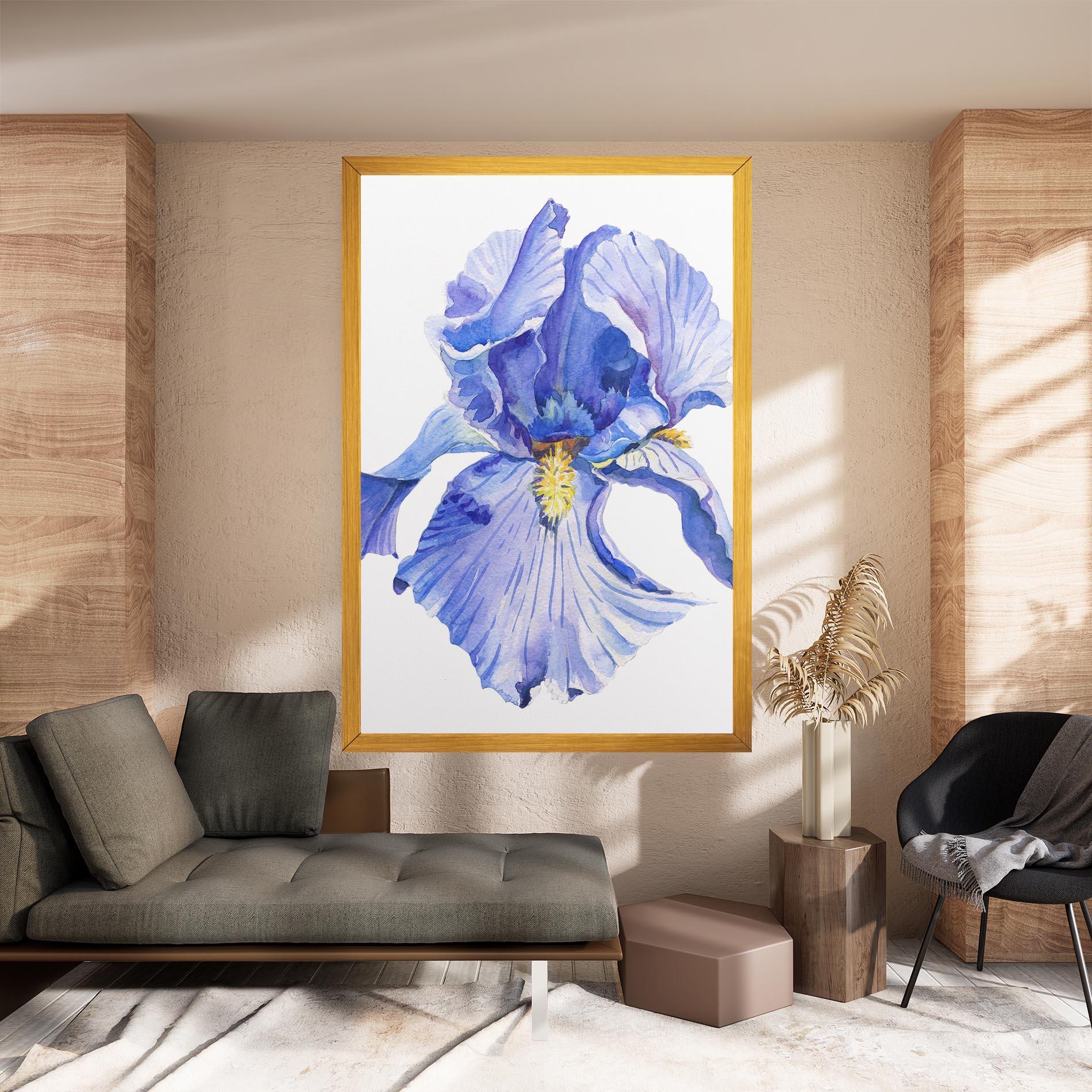 Картина на платно Purple Iris On White mockup 8