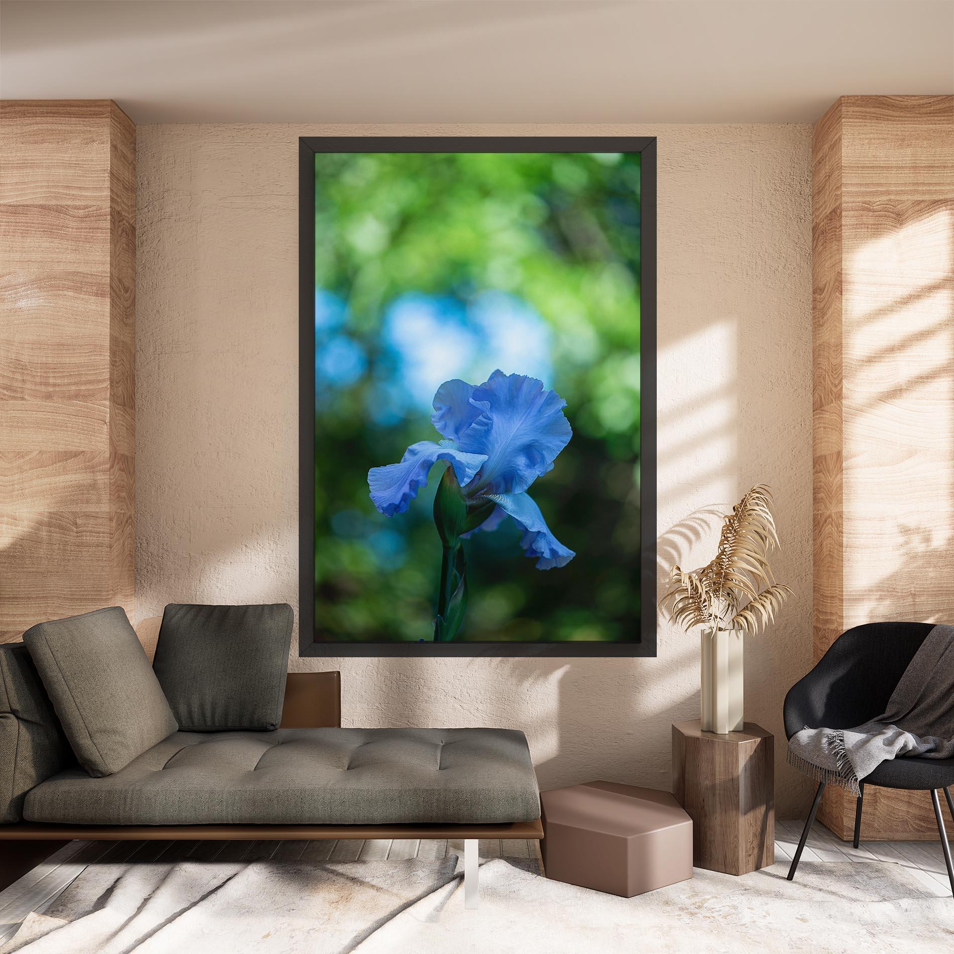 Картина на платно Blue Iris In The Garden mockup 8