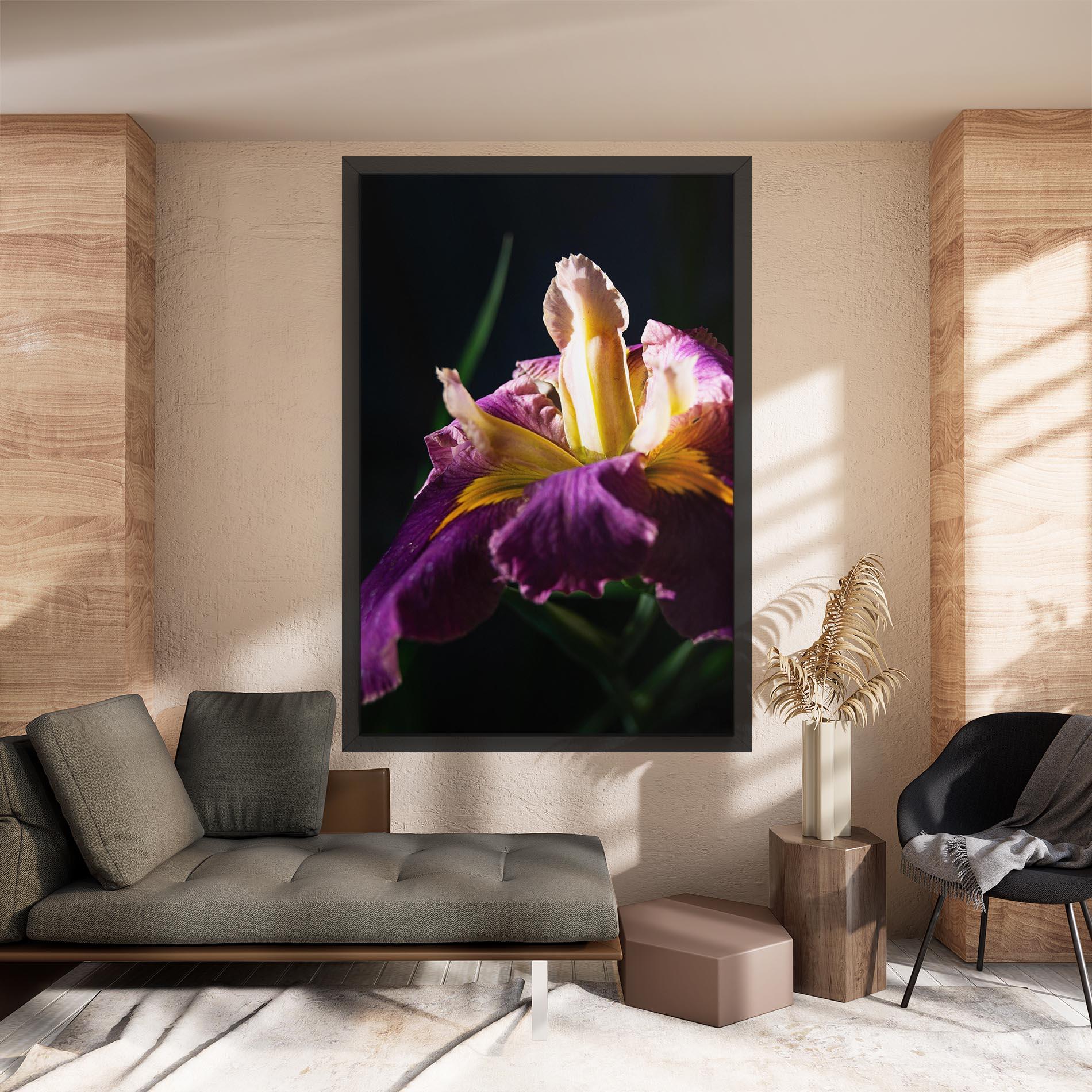 Картина на платно Pastel Yellow Iris mockup 8