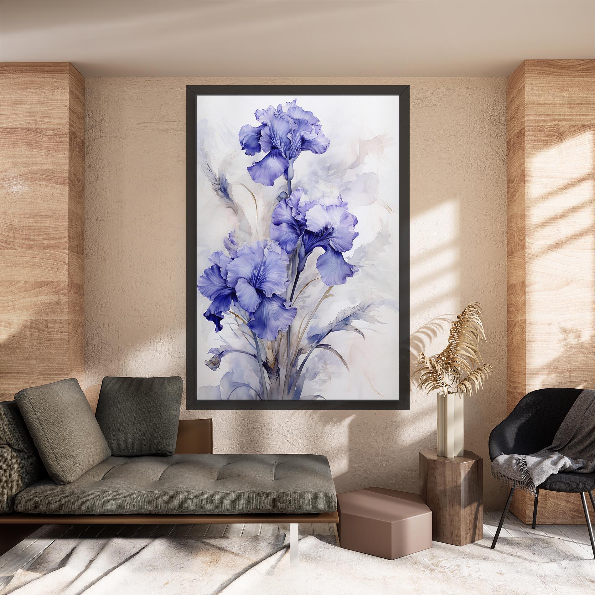 Картина на платно Purple Iris Painting mockup 8
