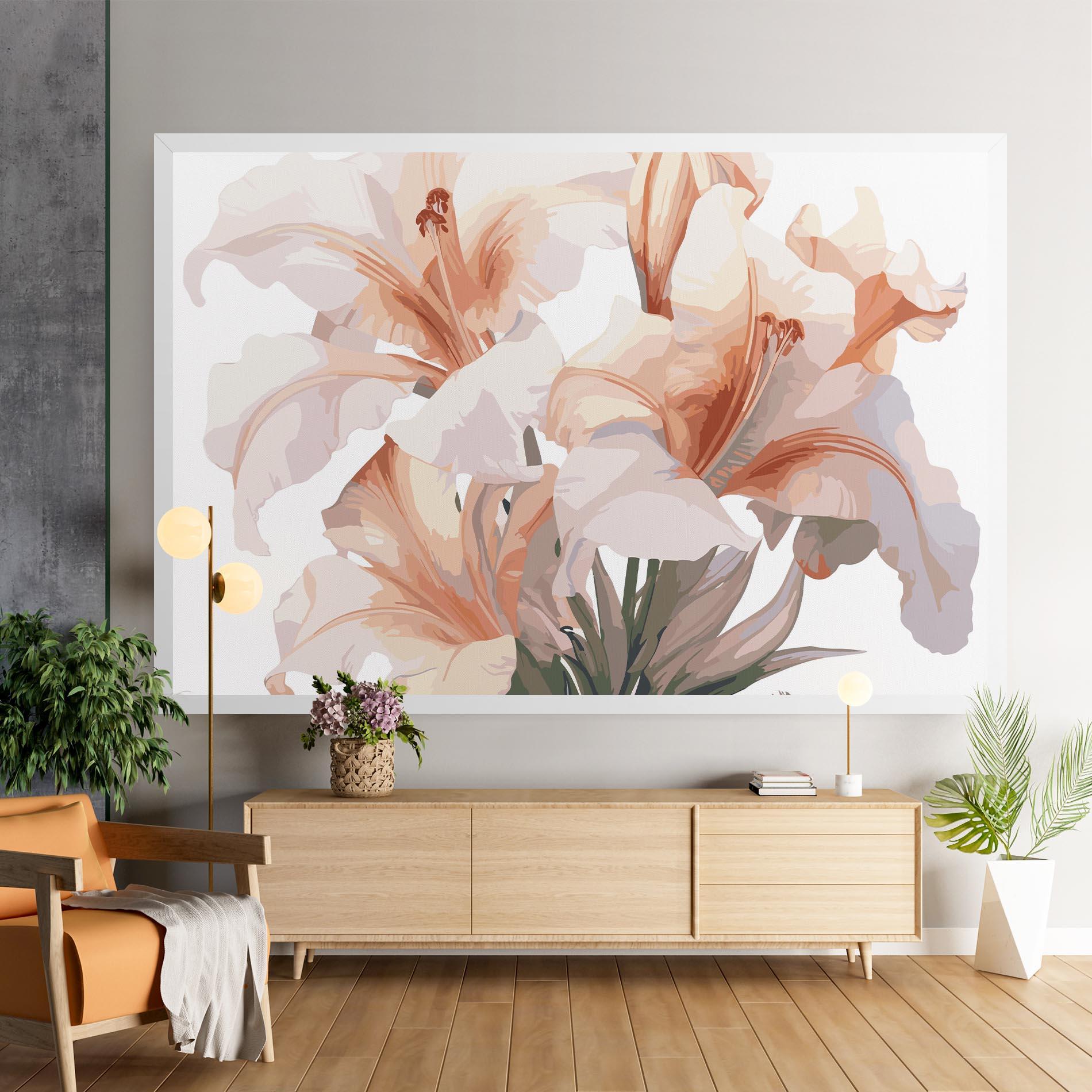 Картина на платно Light Orange Iris mockup 9