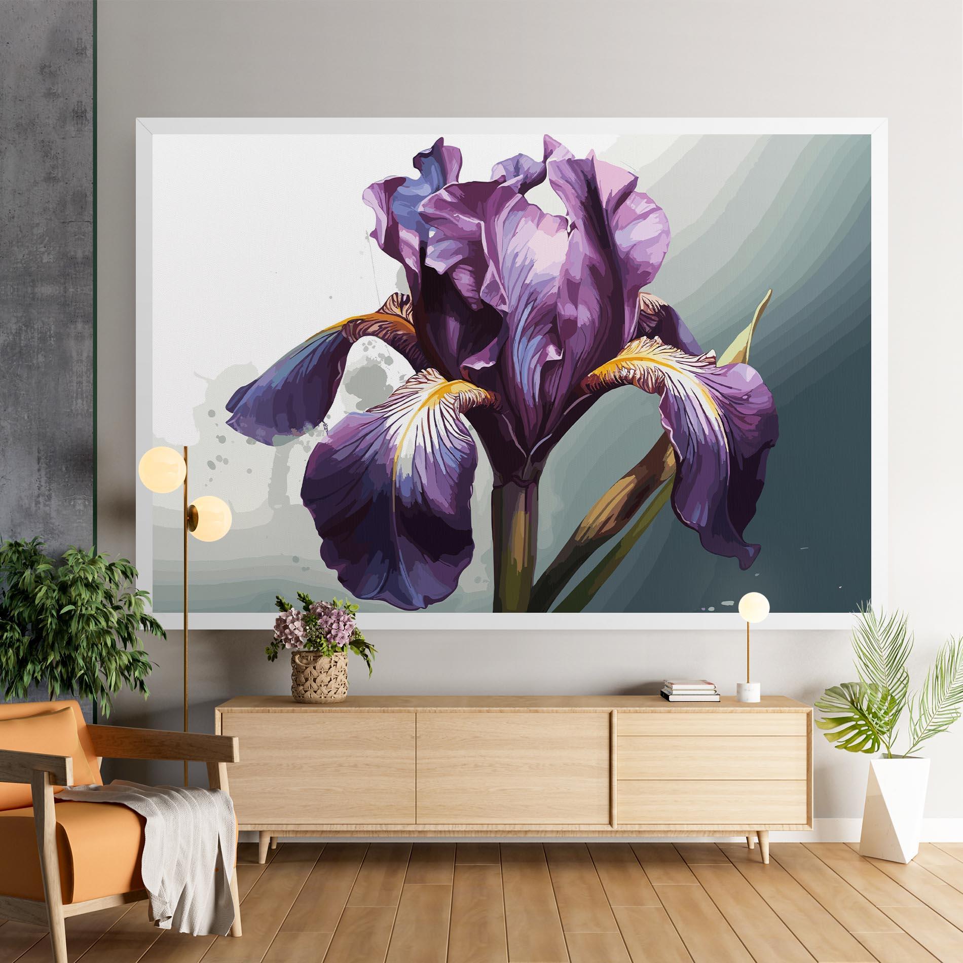 Картина на платно Purple Blue Iris mockup 9