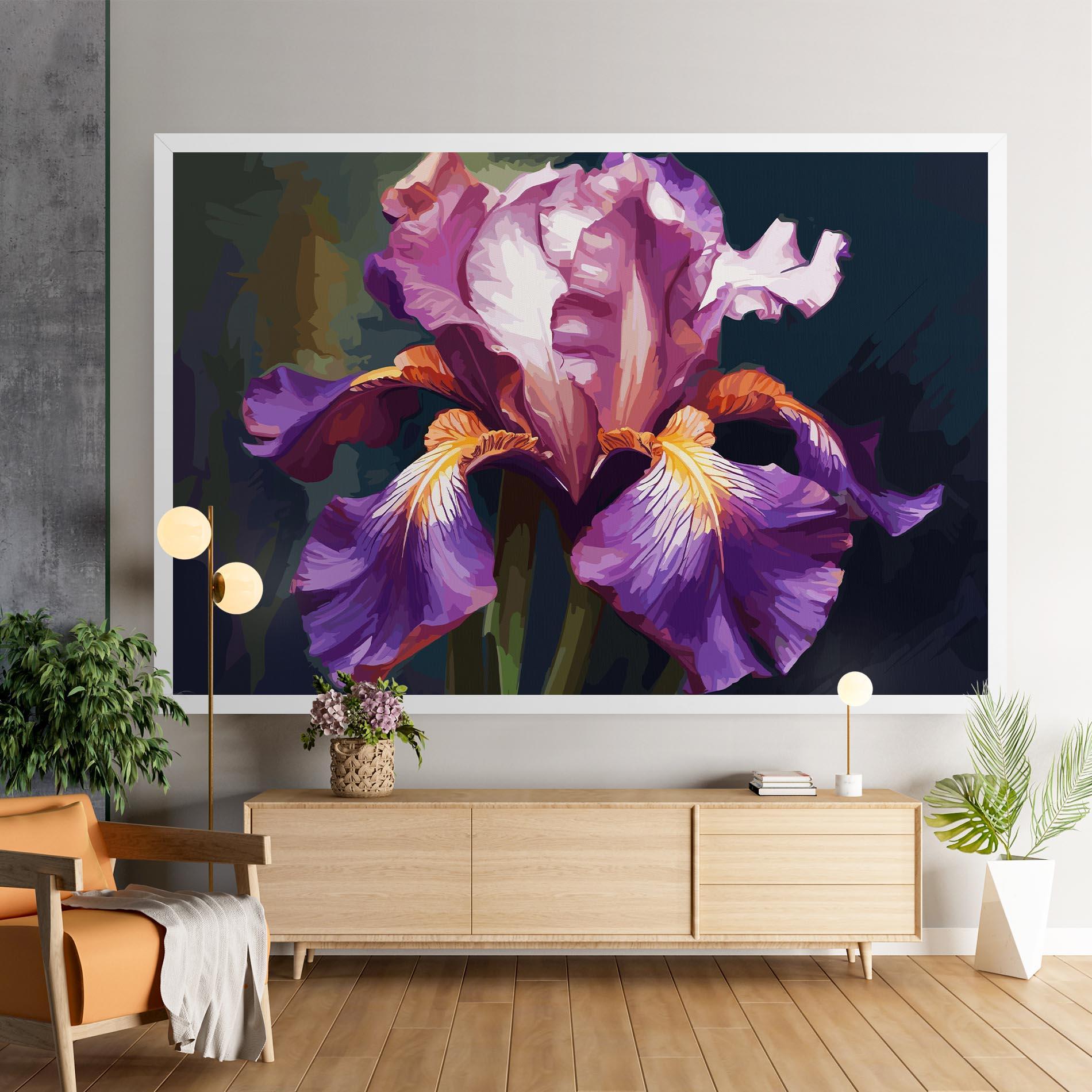 Картина на платно Purple Orange Iris Art mockup 9