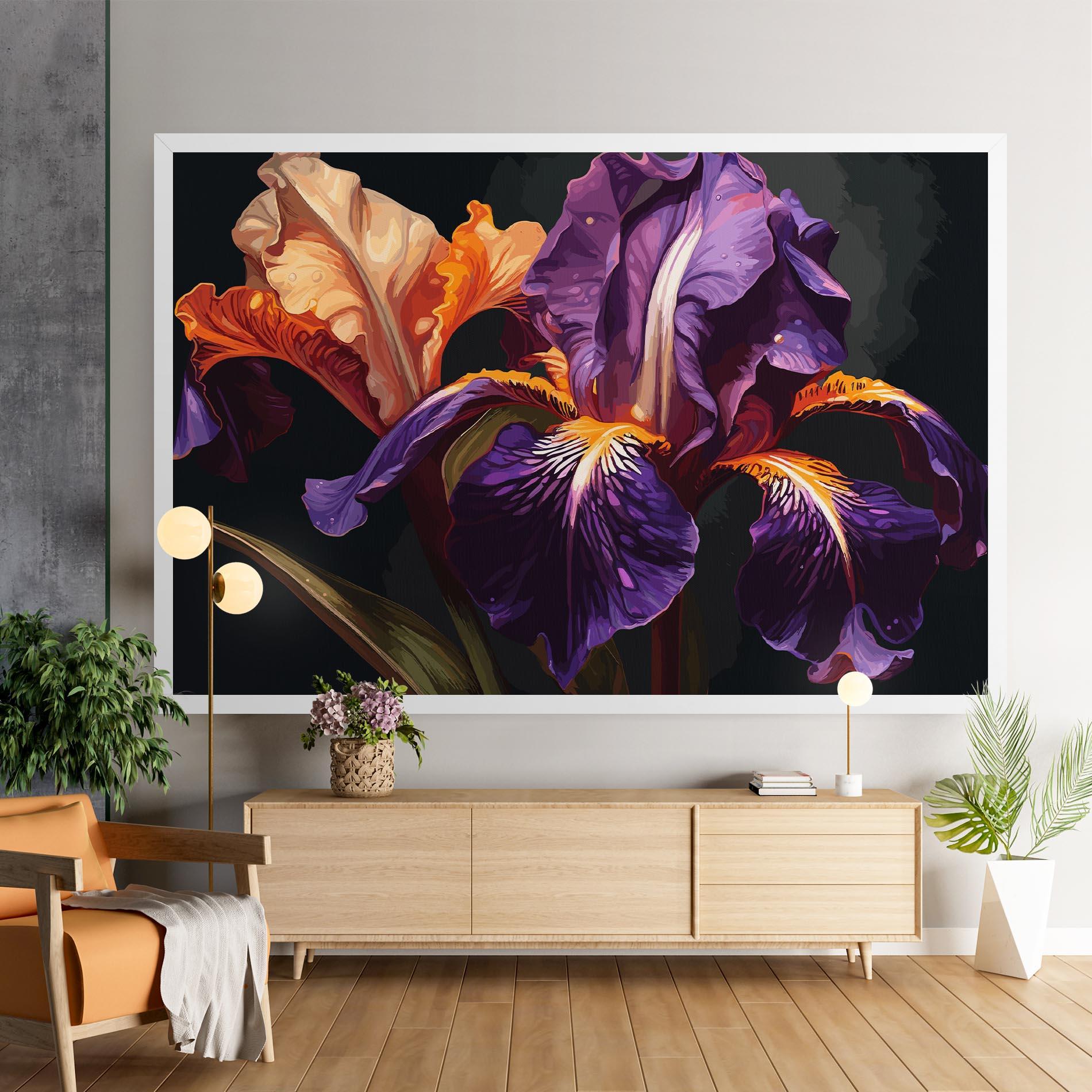 Картина на платно Purple Orange Iris mockup 9