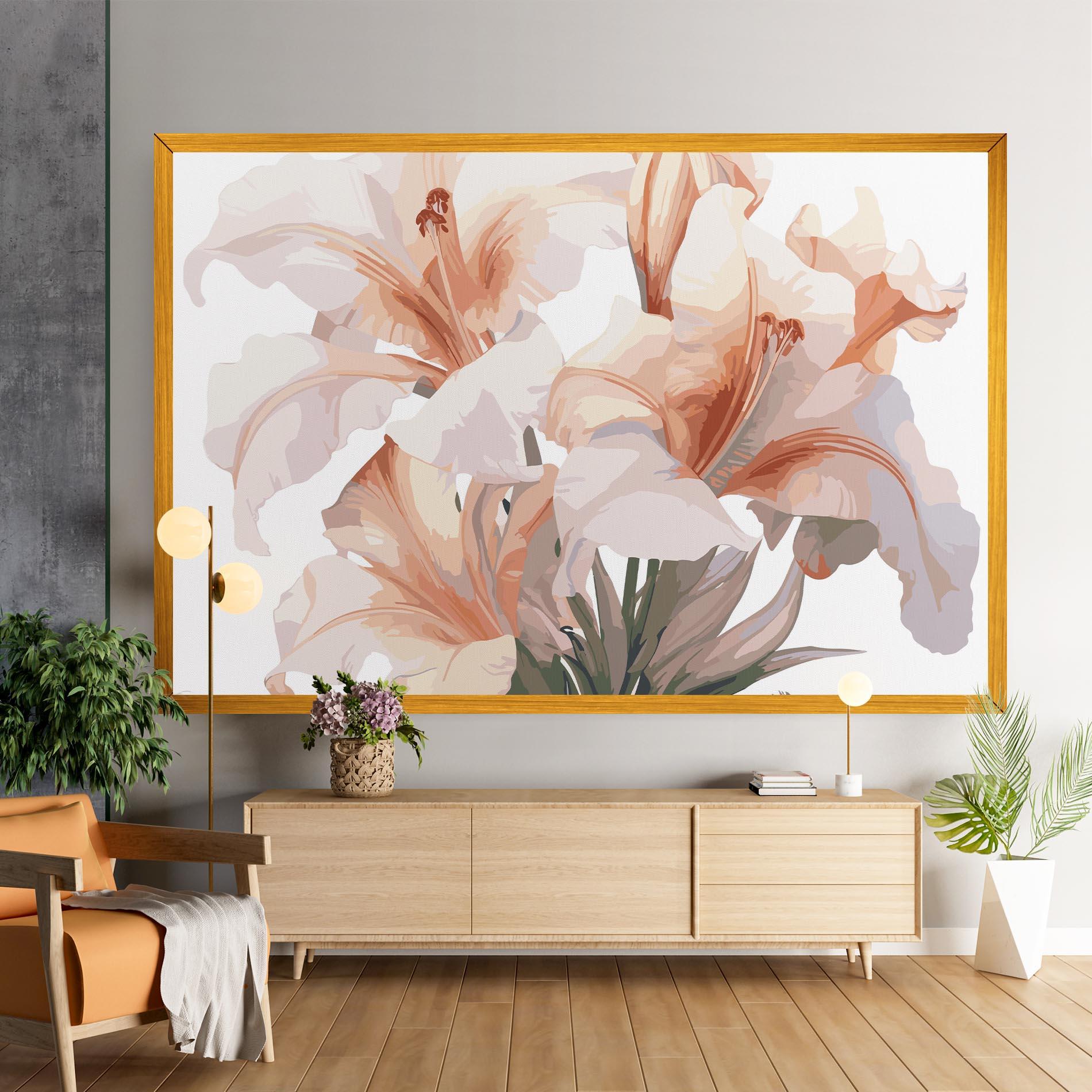 Картина на платно Light Orange Iris mockup 9