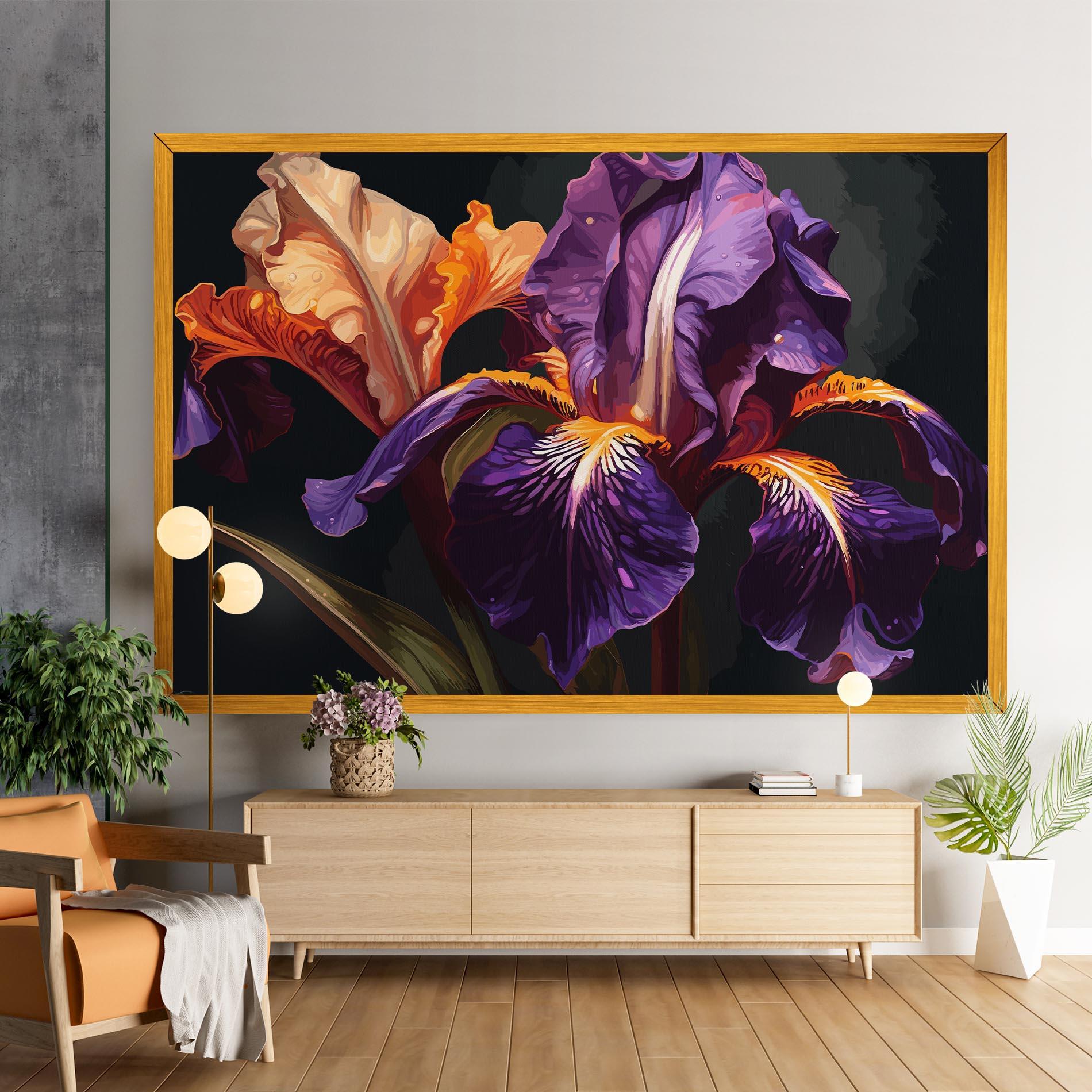 Картина на платно Purple Orange Iris mockup 9