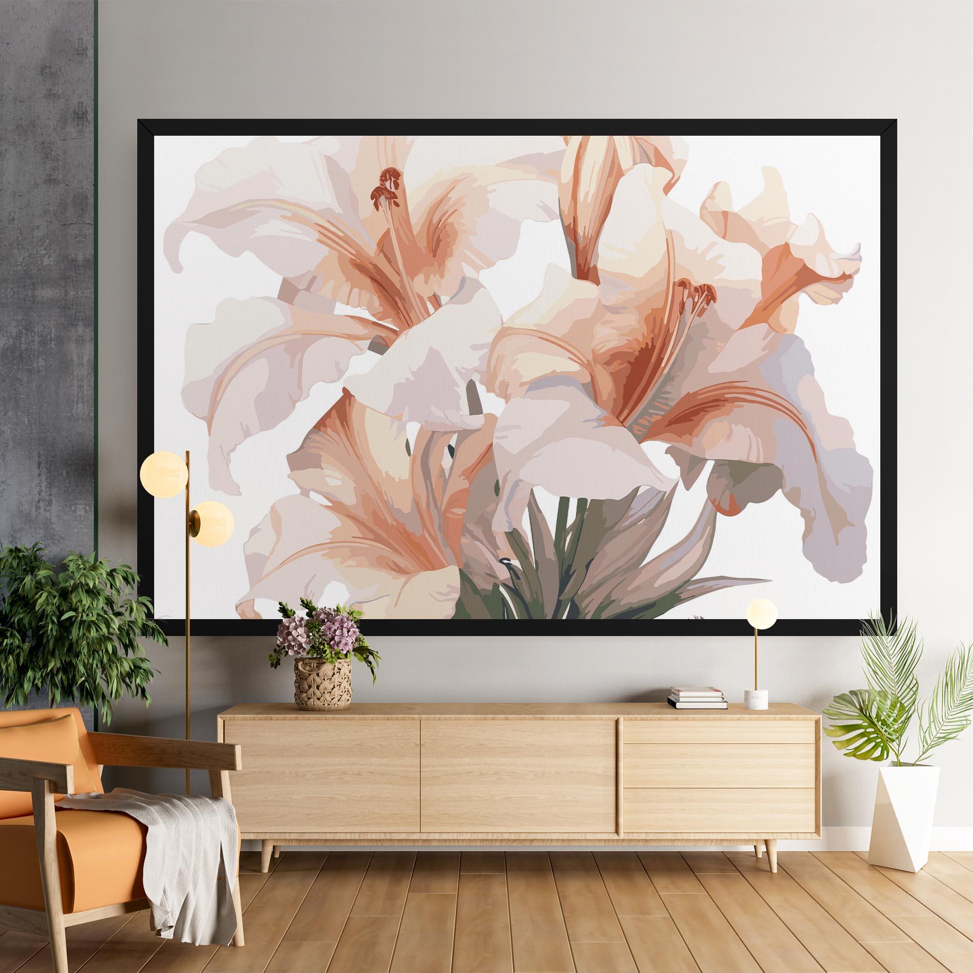 Картина на платно Light Orange Iris mockup 9