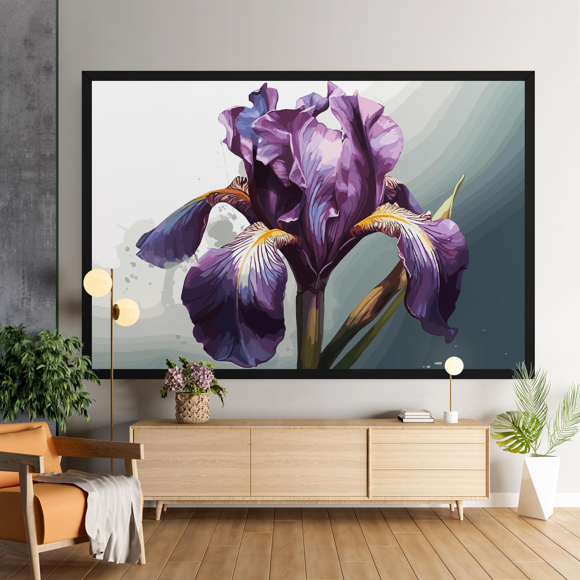 Картина на платно Purple Blue Iris mockup 9