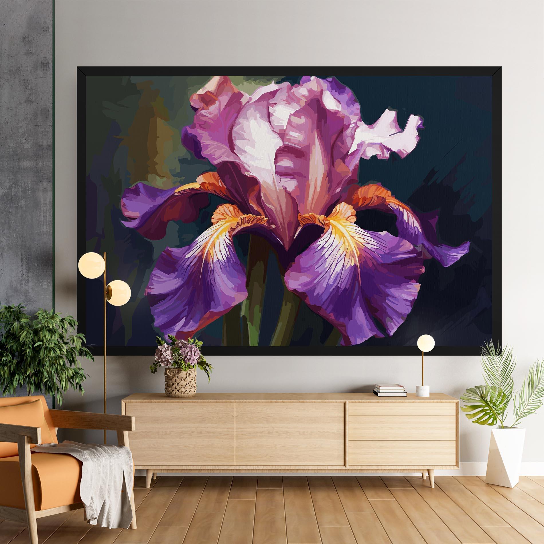 Картина на платно Purple Orange Iris Art mockup 9