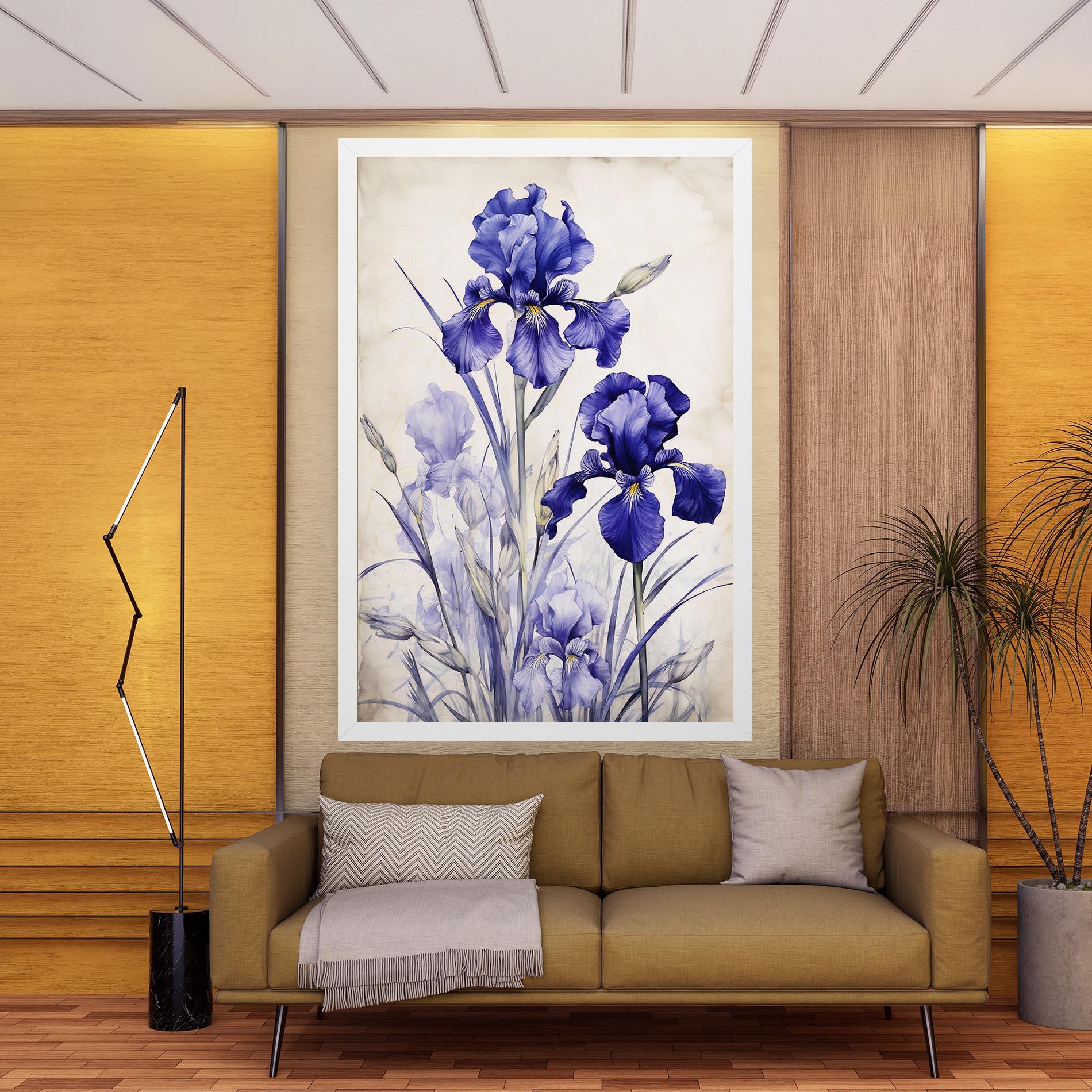 Картина на платно Irises Painting mockup 9