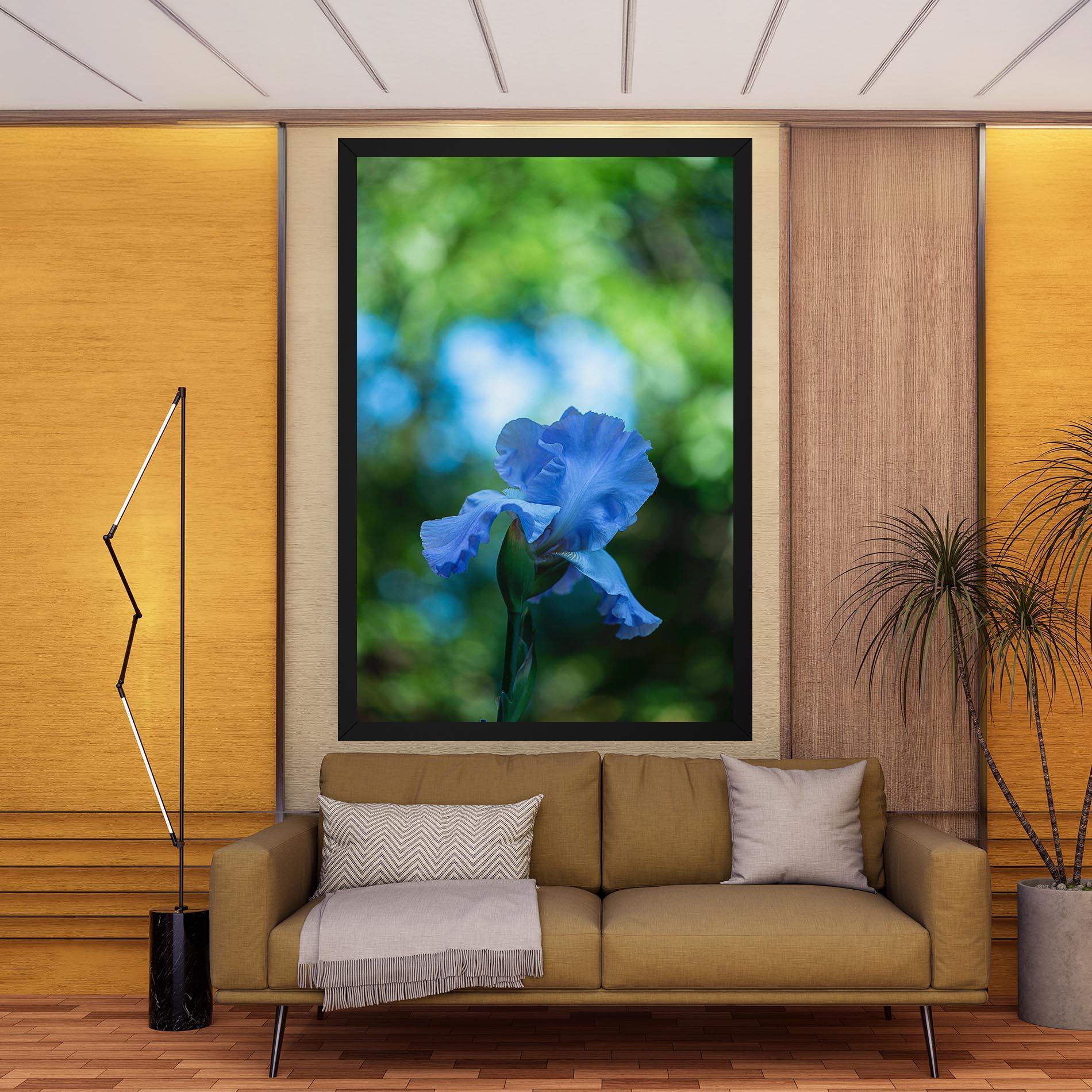 Картина на платно Blue Iris In The Garden mockup 9