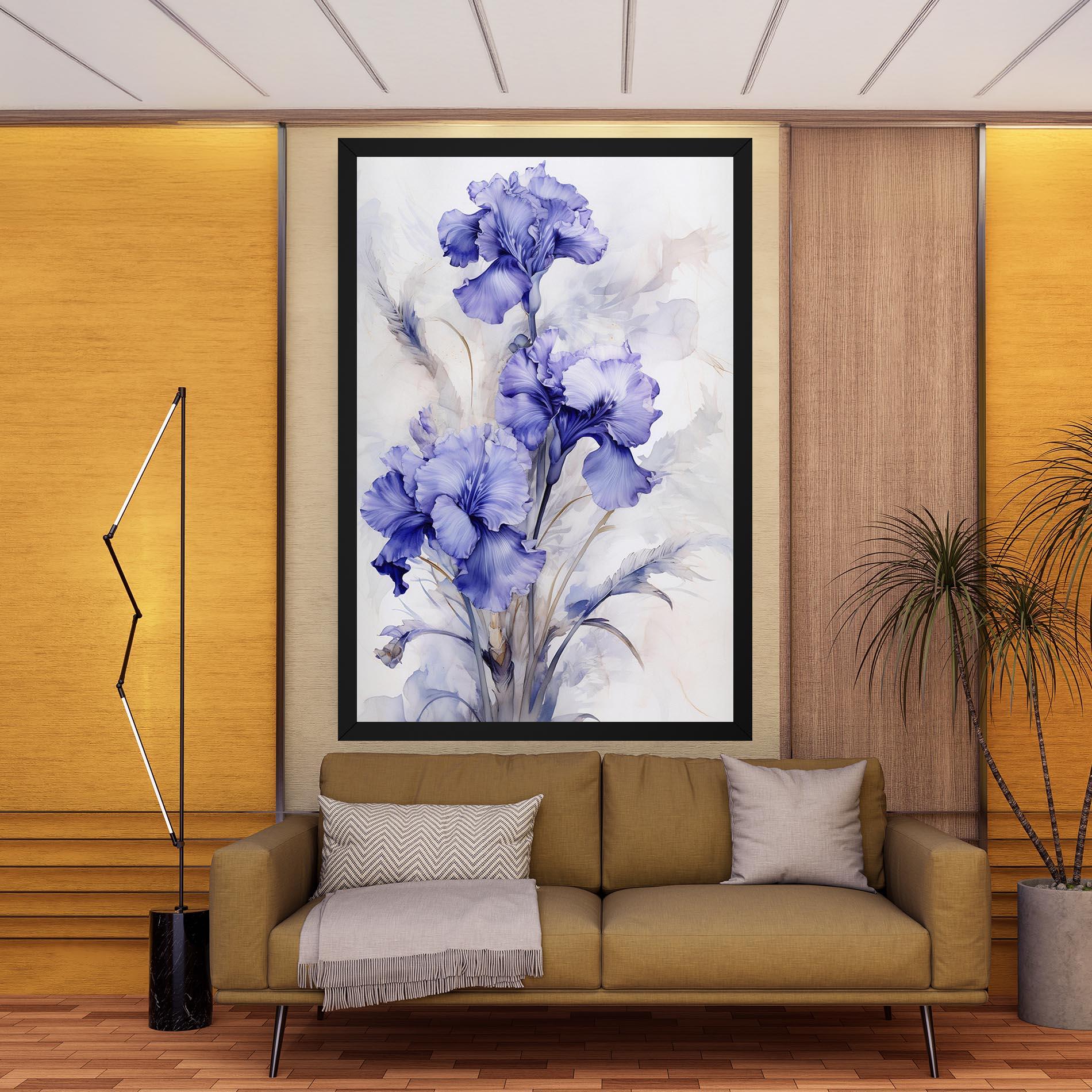 Картина на платно Purple Iris Painting mockup 9