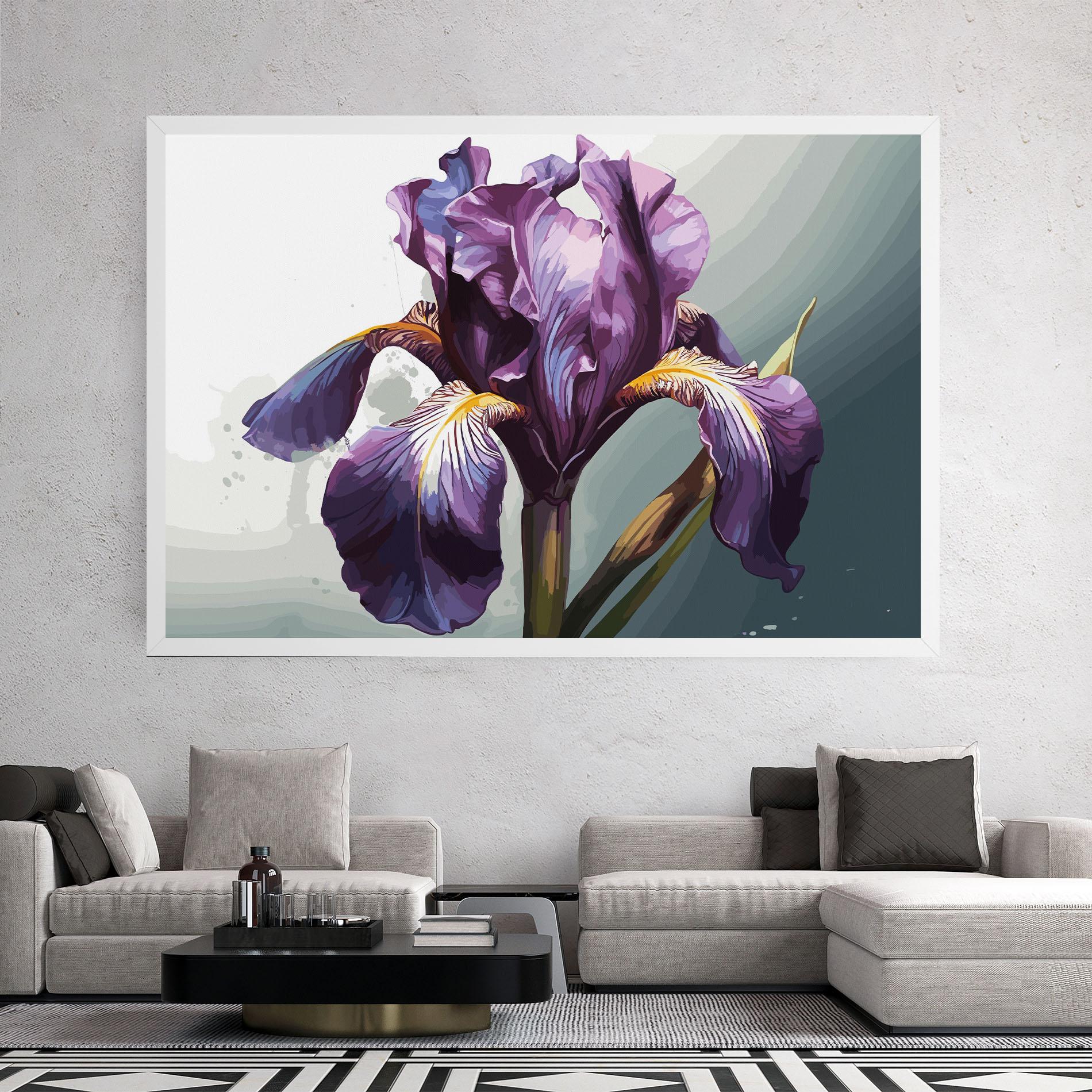 Картина на платно Purple Blue Iris mockup 2