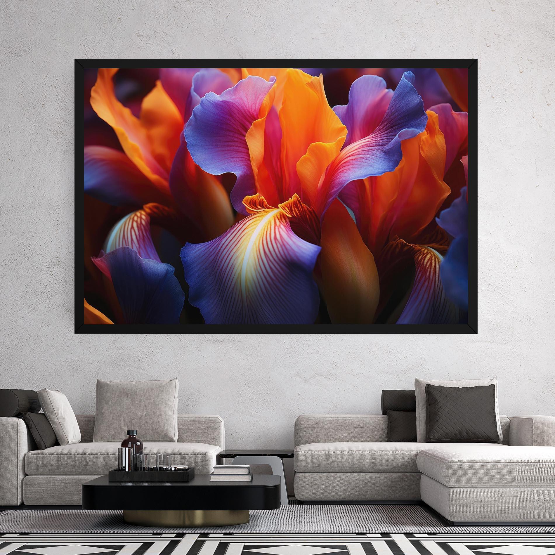 Картина на платно Orange Purple Iris mockup 2