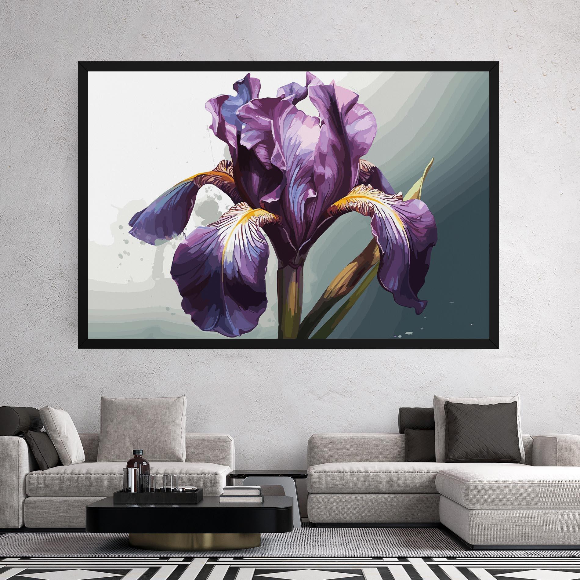 Картина на платно Purple Blue Iris mockup 2
