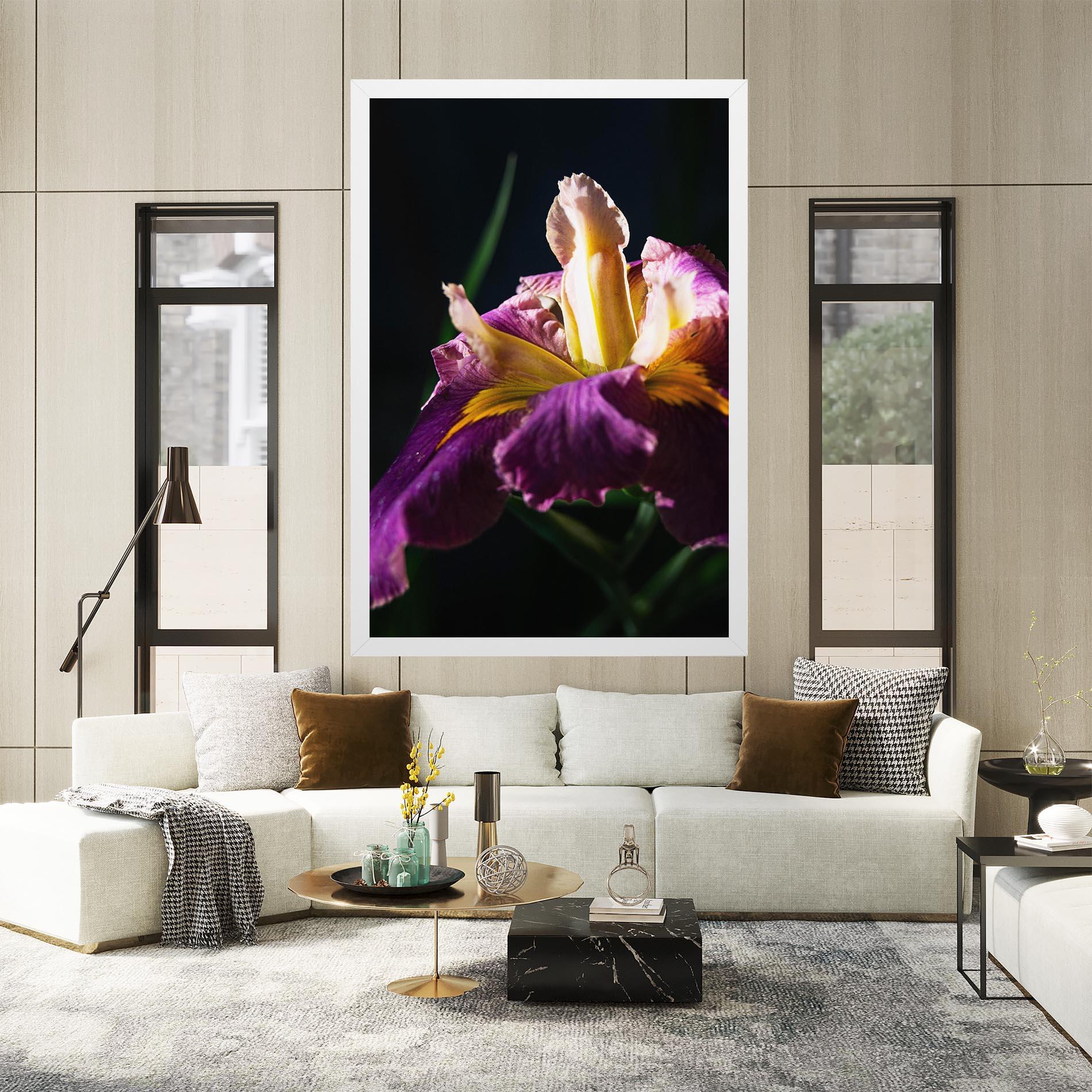 Картина на платно Pastel Yellow Iris mockup 2