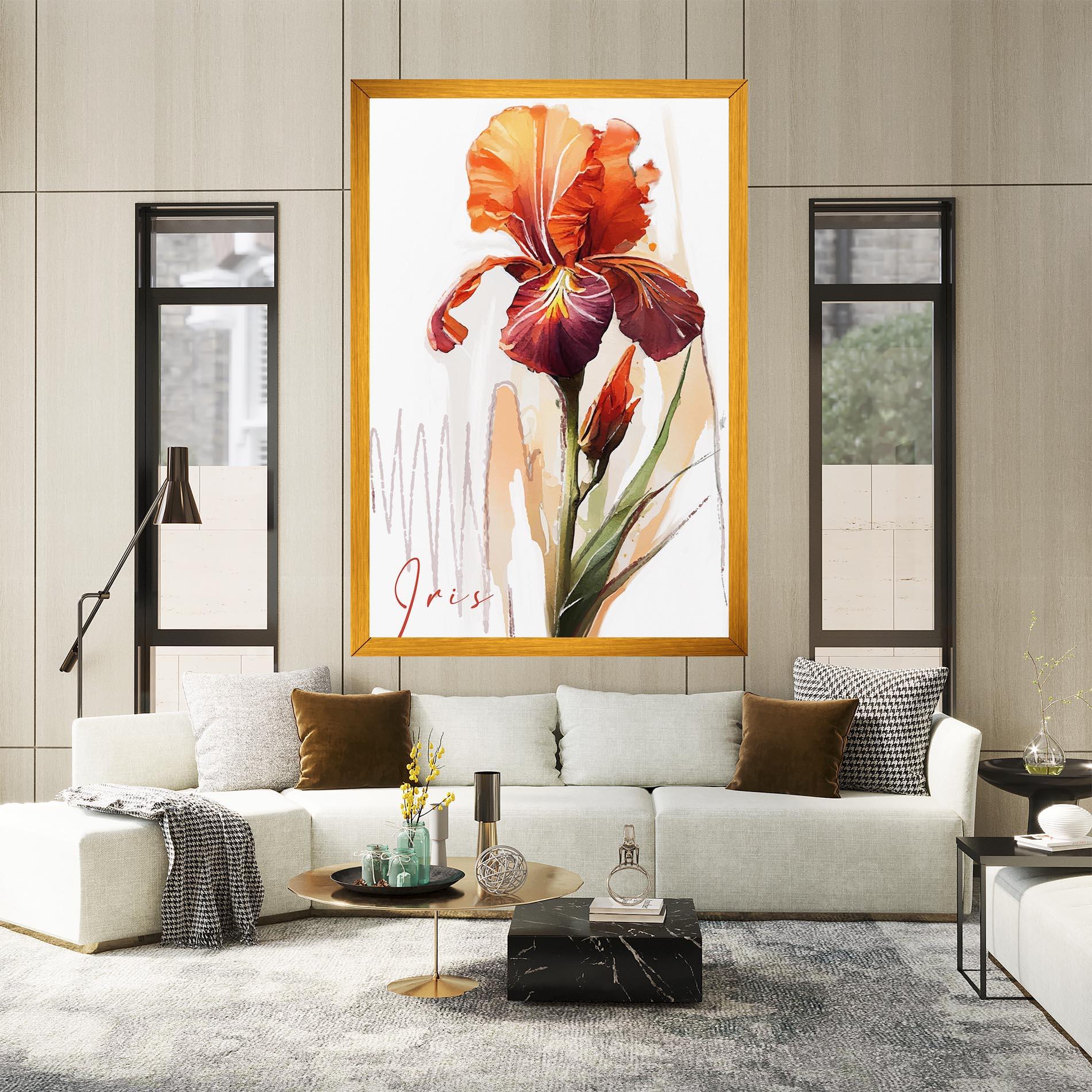 Картина на платно Orange Iris mockup 2