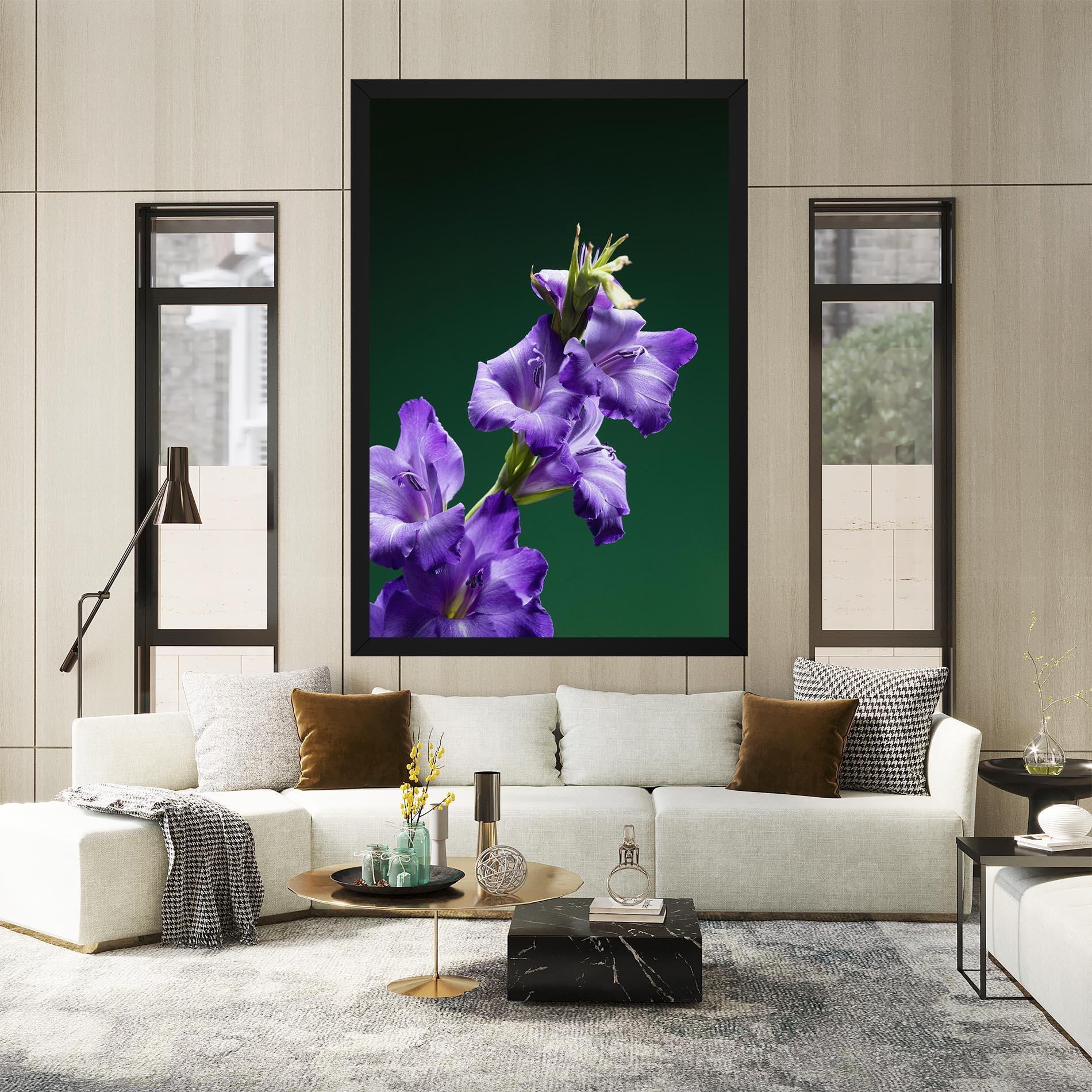 Картина на платно Iris On Green mockup 2