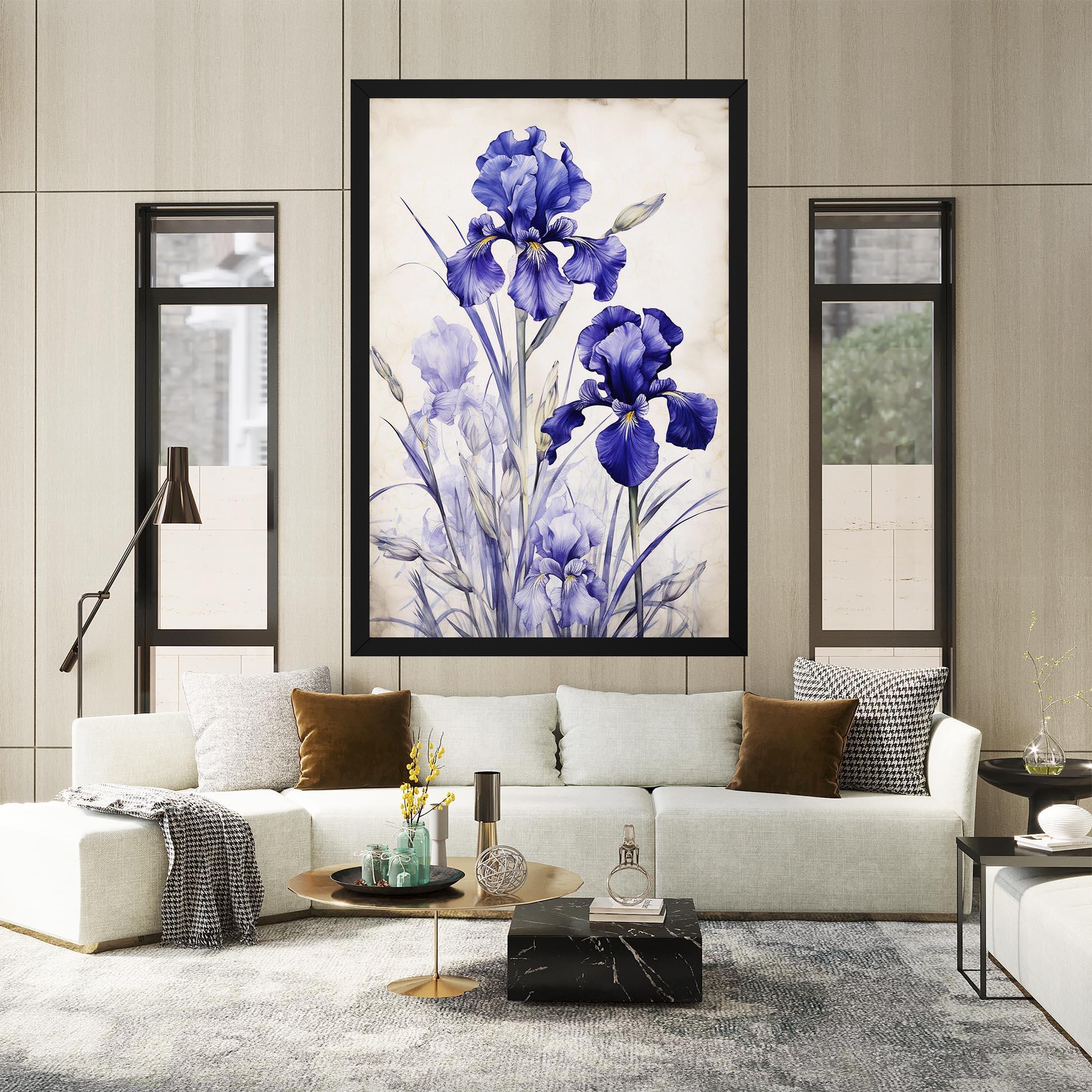 Картина на платно Irises Painting mockup 2