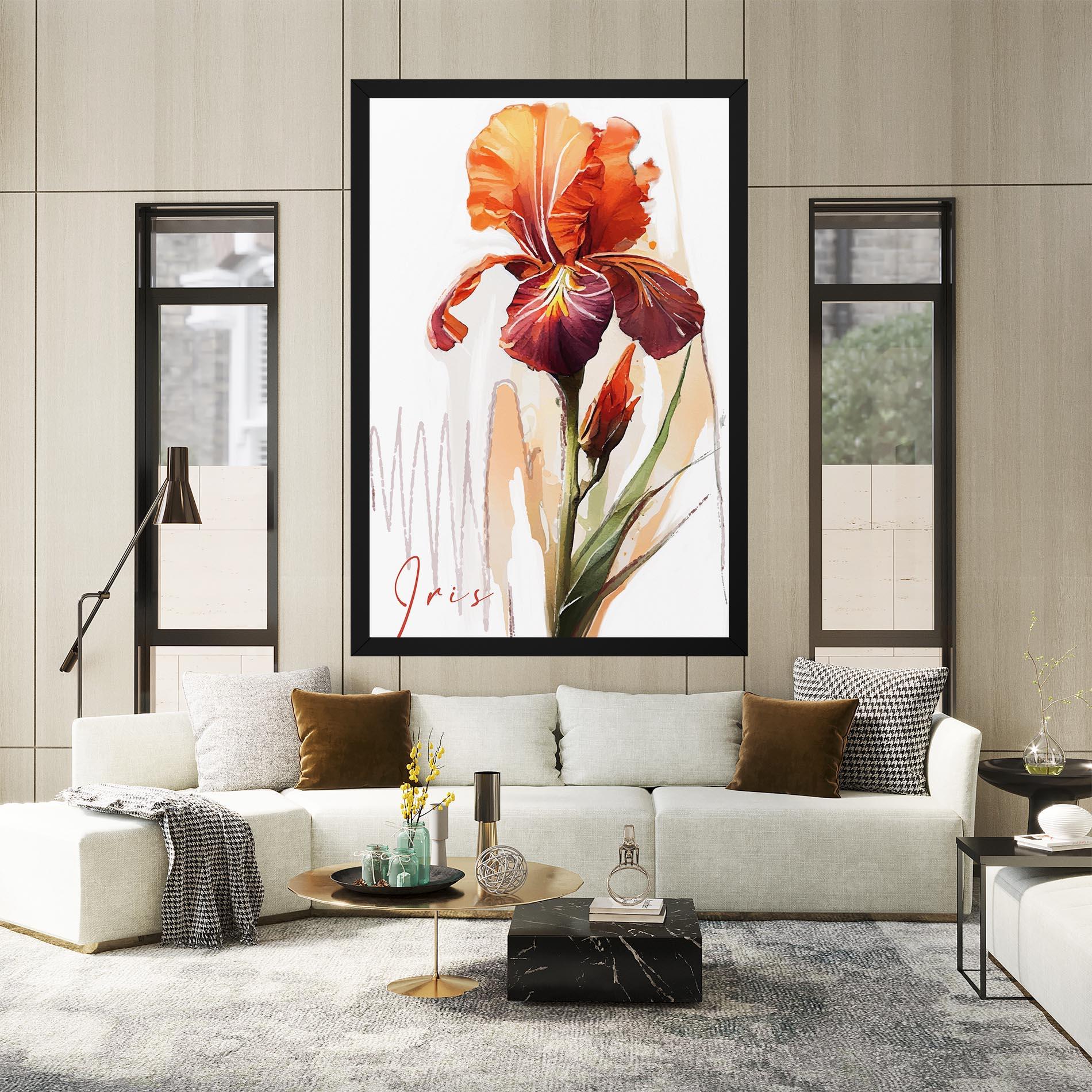 Картина на платно Orange Iris mockup 2