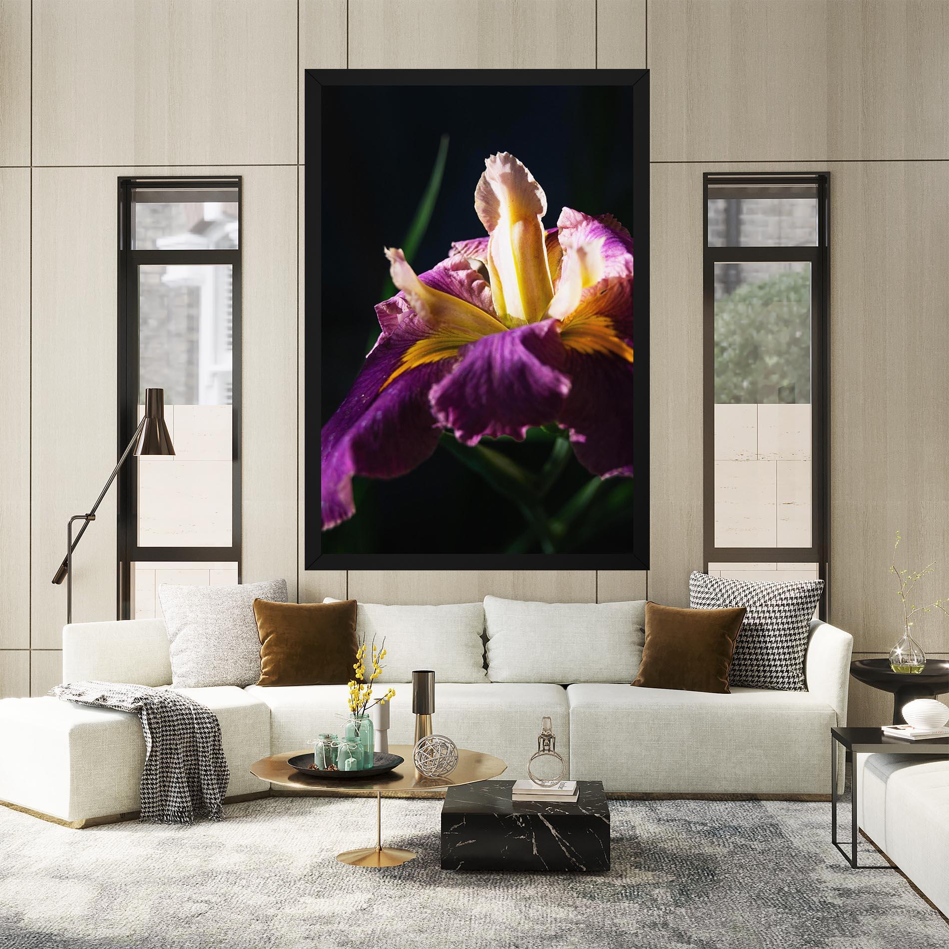 Картина на платно Pastel Yellow Iris mockup 2