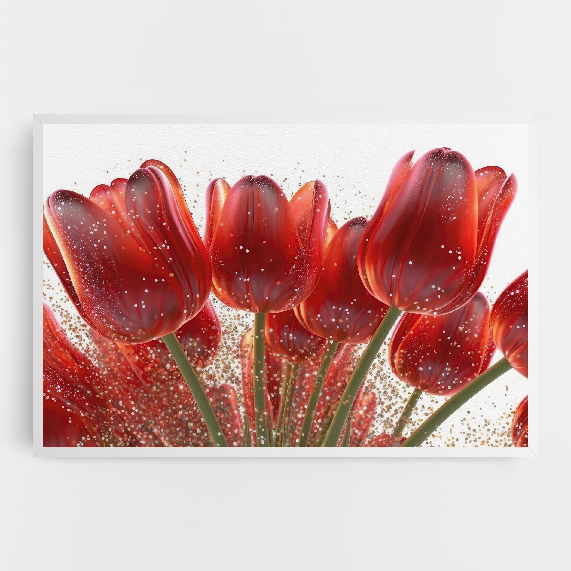 Картина на платно Glitter Red Tulips mockup 0
