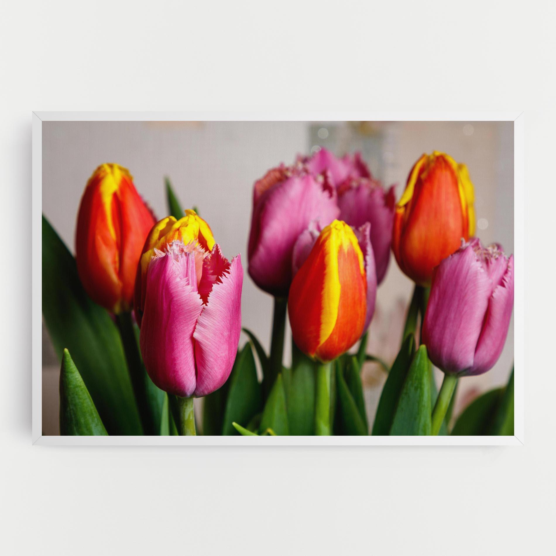Картина на платно Pink Orange Tulips mockup 0
