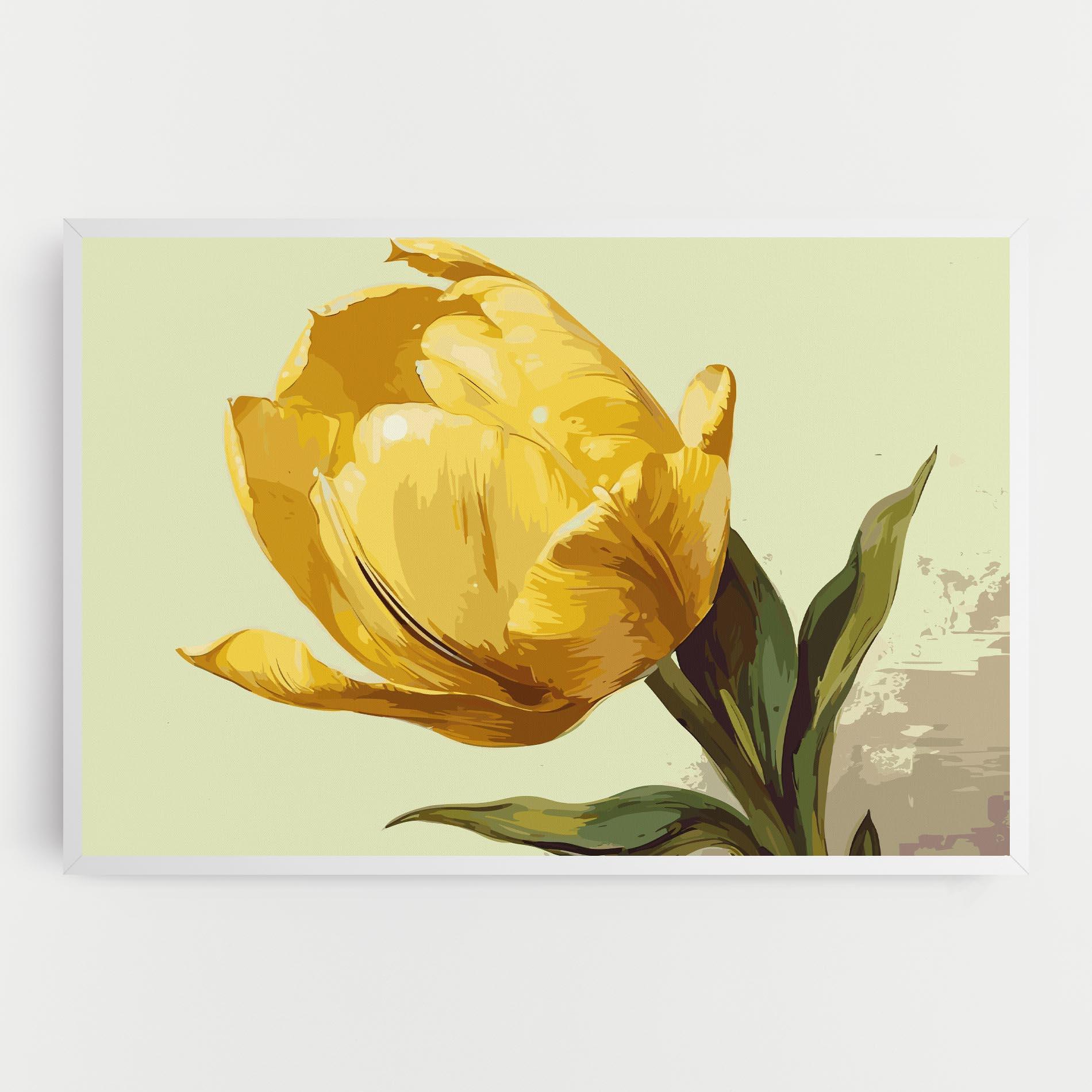 Картина на платно Yellow Shiny Tulip mockup 0
