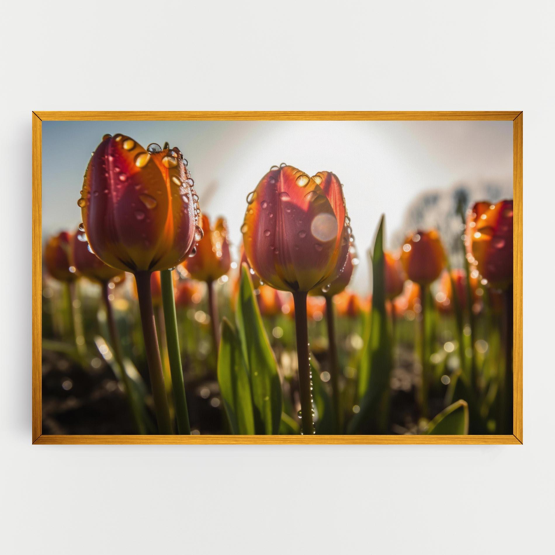 Картина на платно Orange Tulips After Rain mockup 0