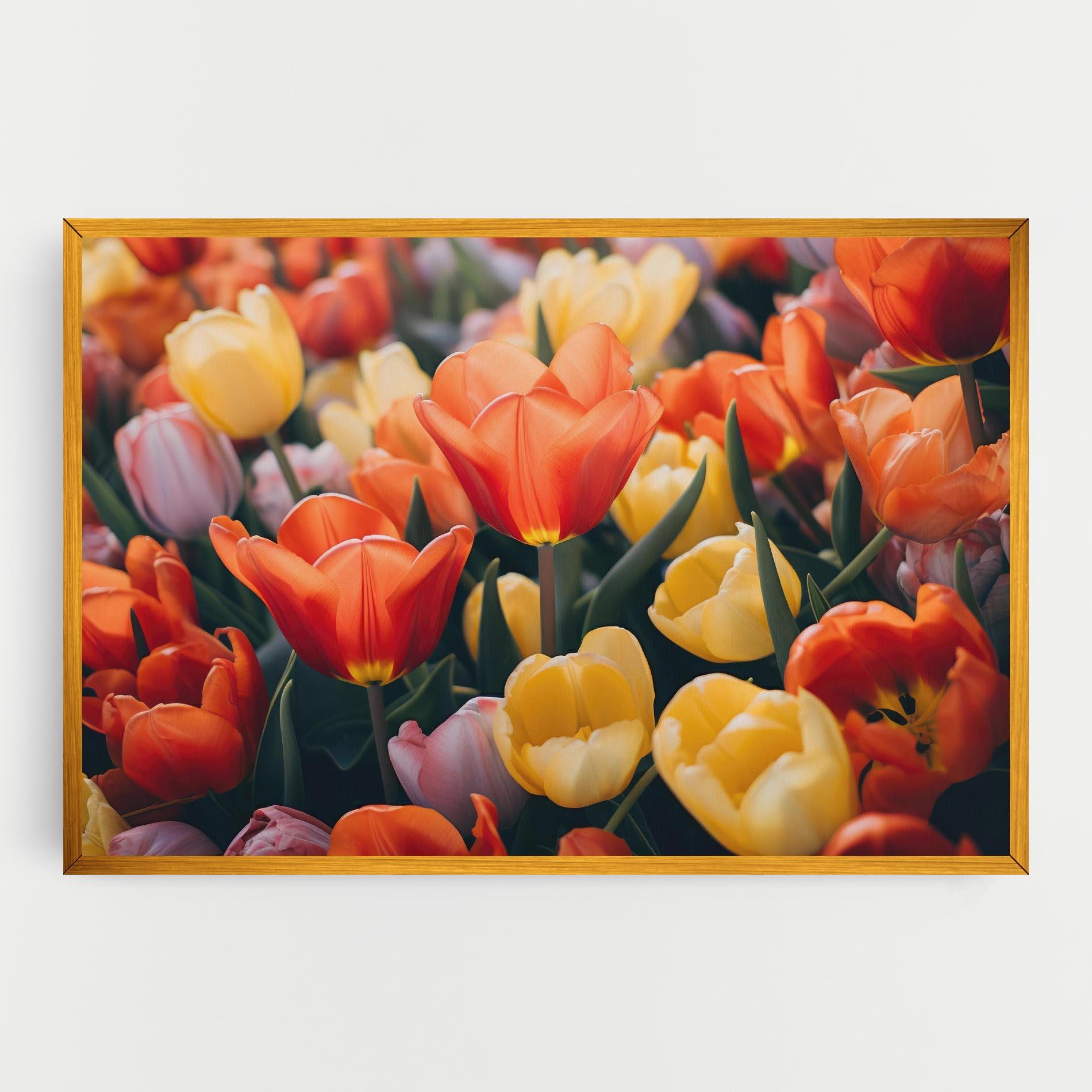 Картина на платно Orange Yellow Tulips mockup 0