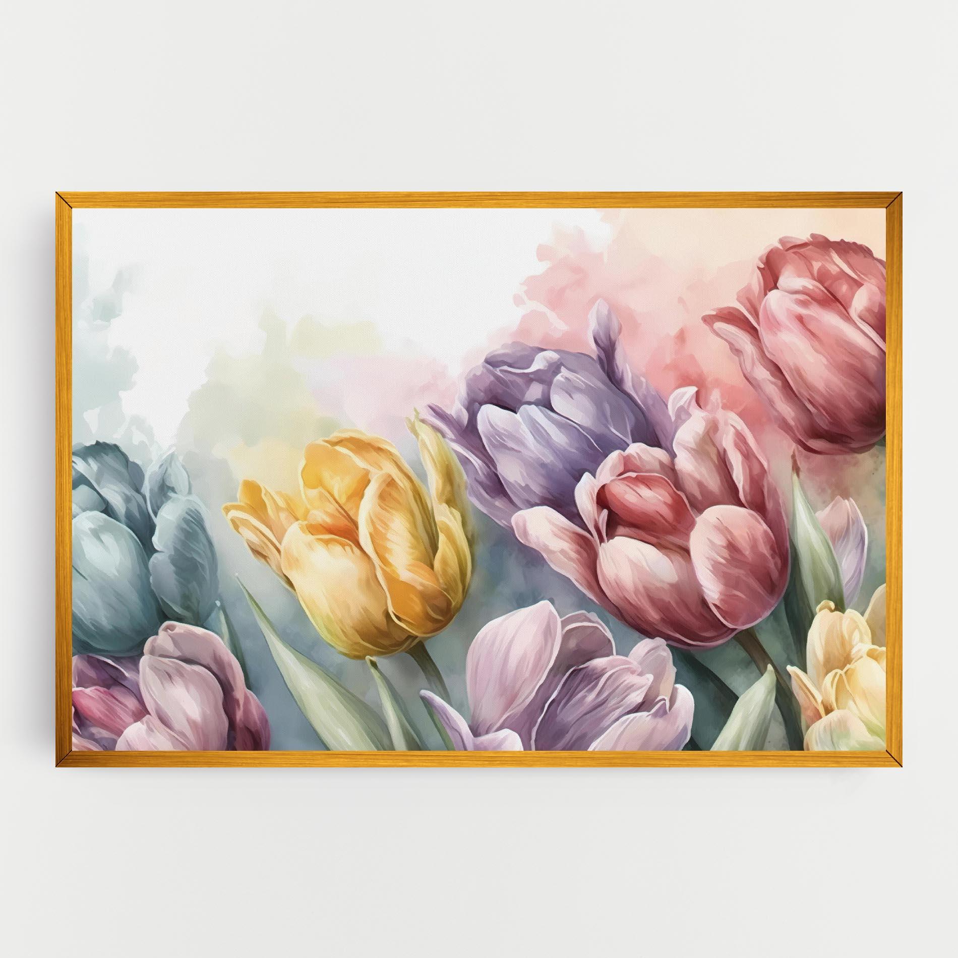 Картина на платно Pastel Tulips mockup 0