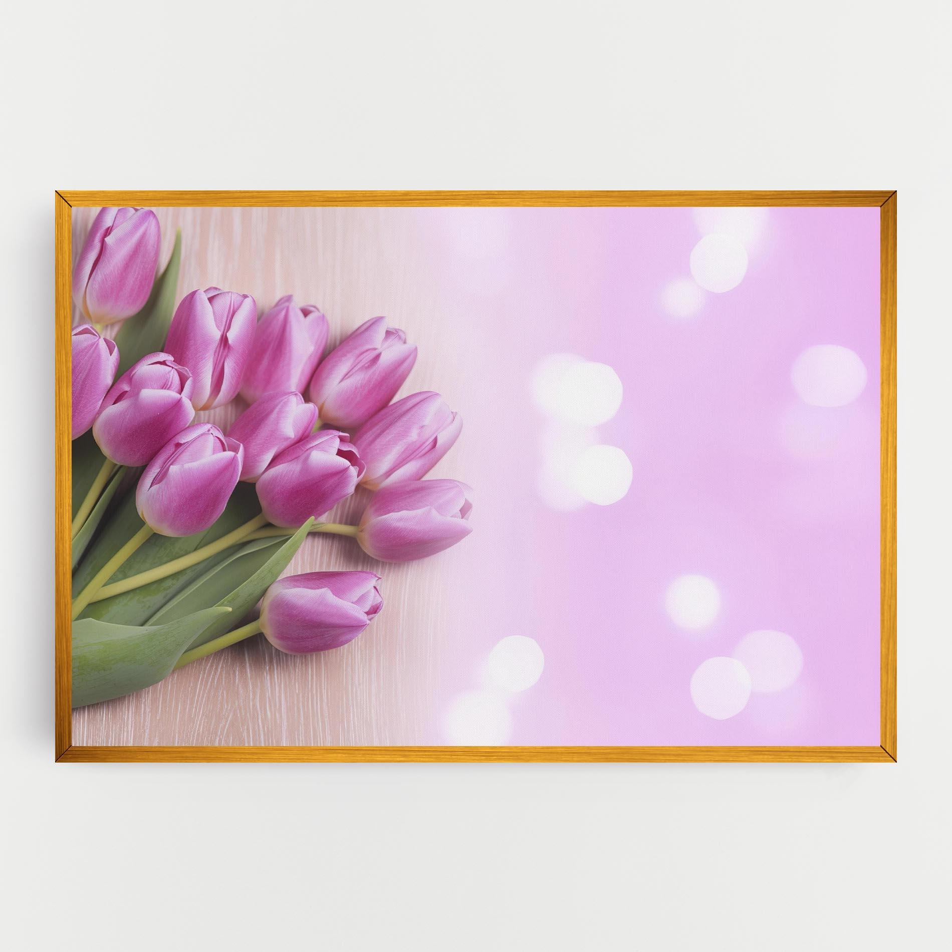 Картина на платно Pink Tulip Flowers mockup 0