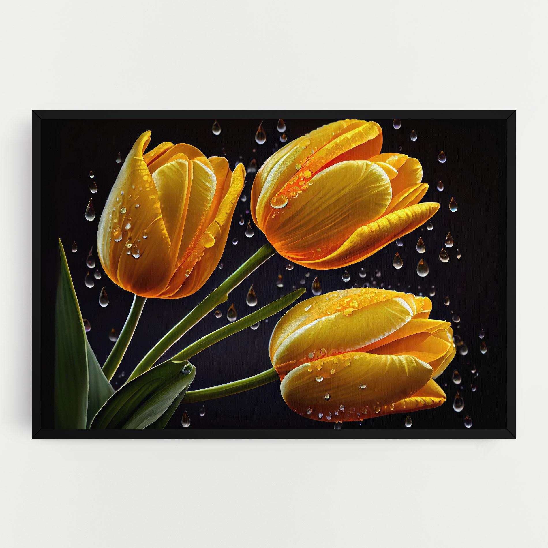 Картина на платно 3 Yellow Tulips mockup 0