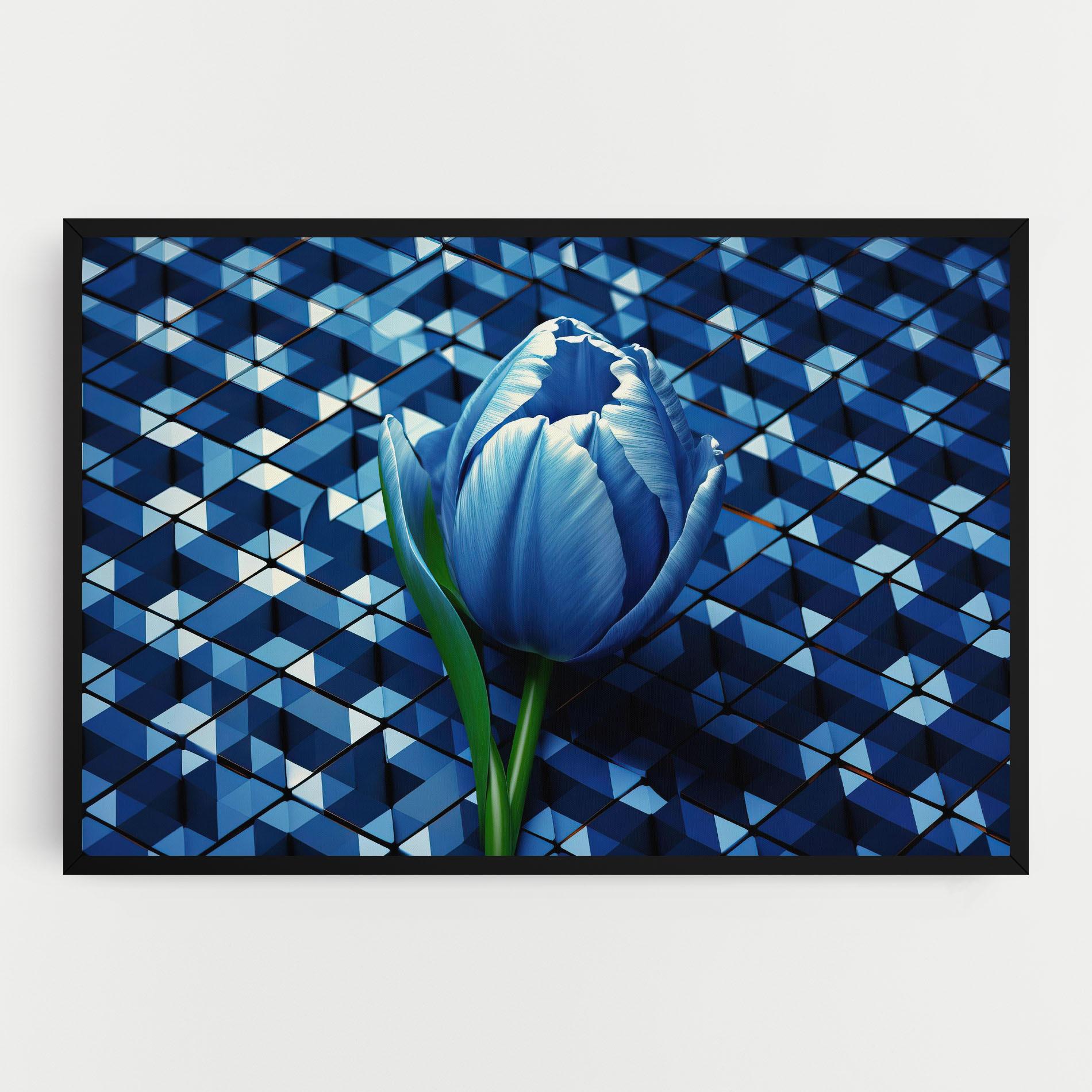 Картина на платно Blue Tulip mockup 0