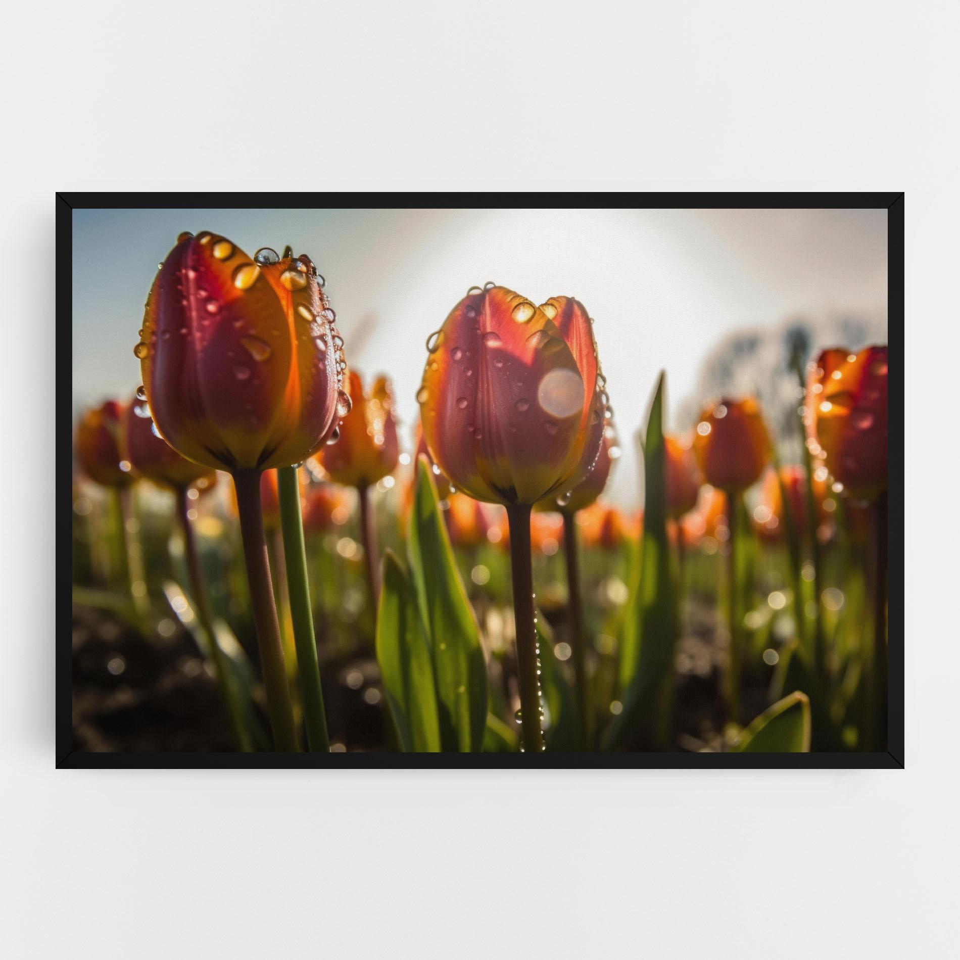 Картина на платно Orange Tulips After Rain mockup 0