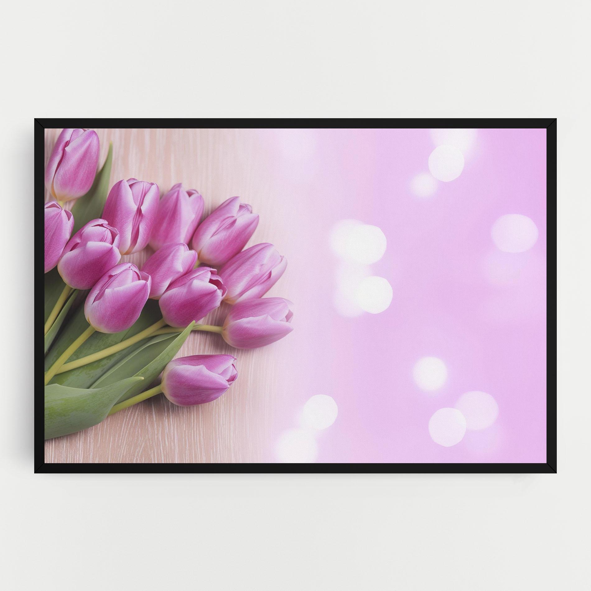 Картина на платно Pink Tulip Flowers mockup 0