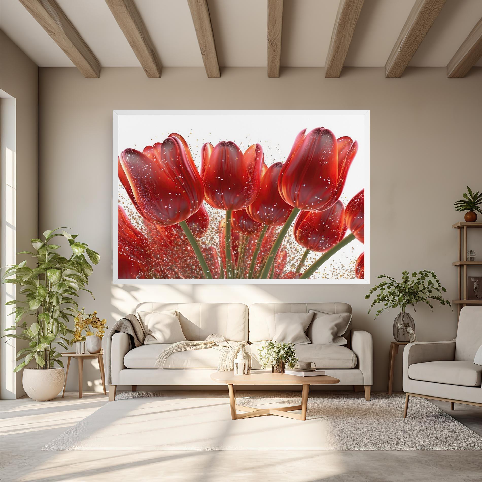 Картина на платно Glitter Red Tulips mockup 6