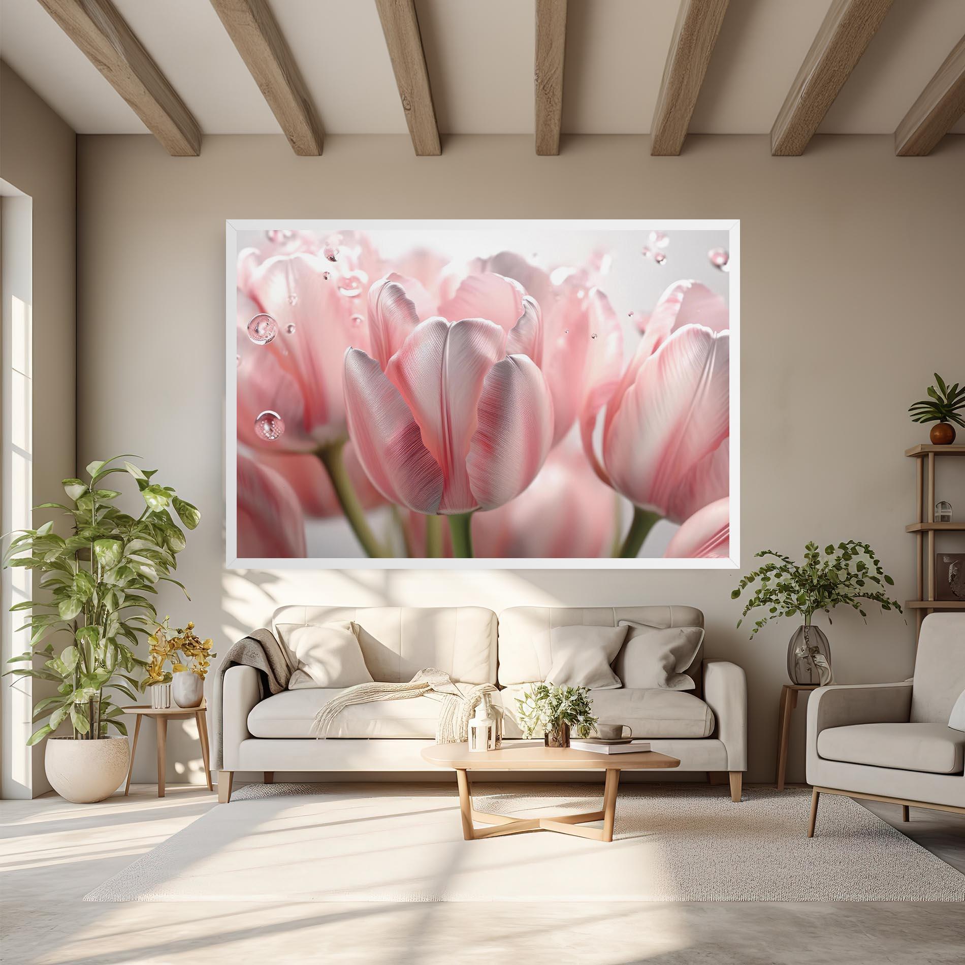Картина на платно Pink Pretty Tulips mockup 6