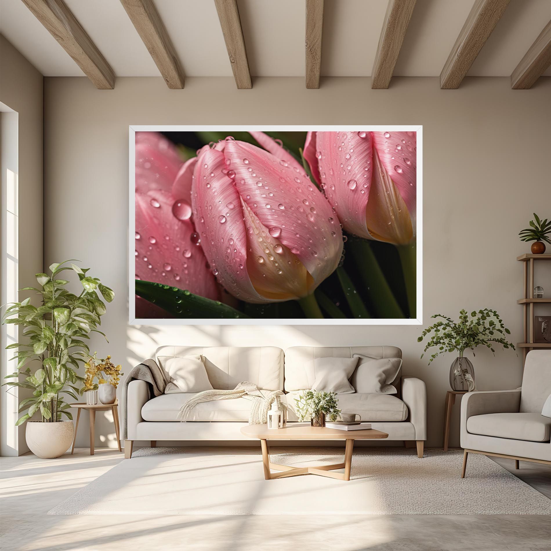 Pink Tulip With Drops mockup 6
