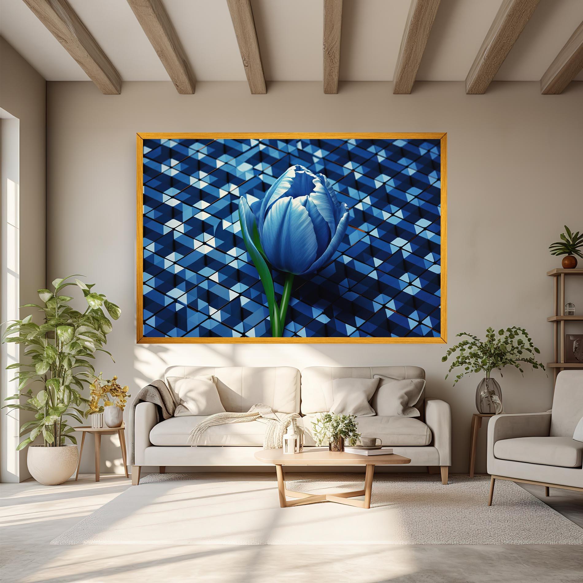 Картина на платно Blue Tulip mockup 6