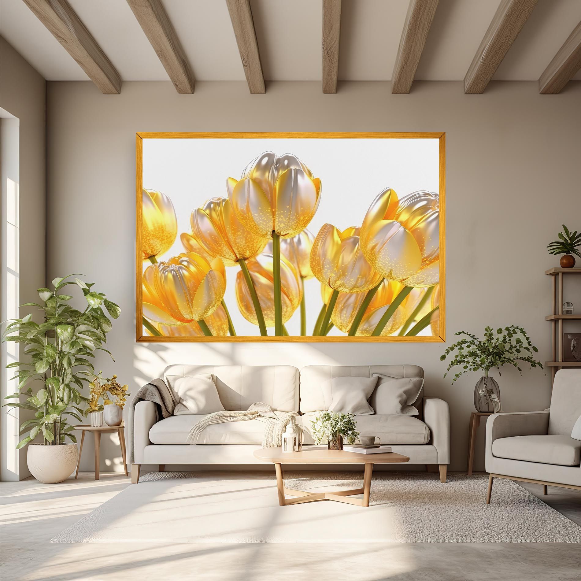 Gold White Tulips mockup 6