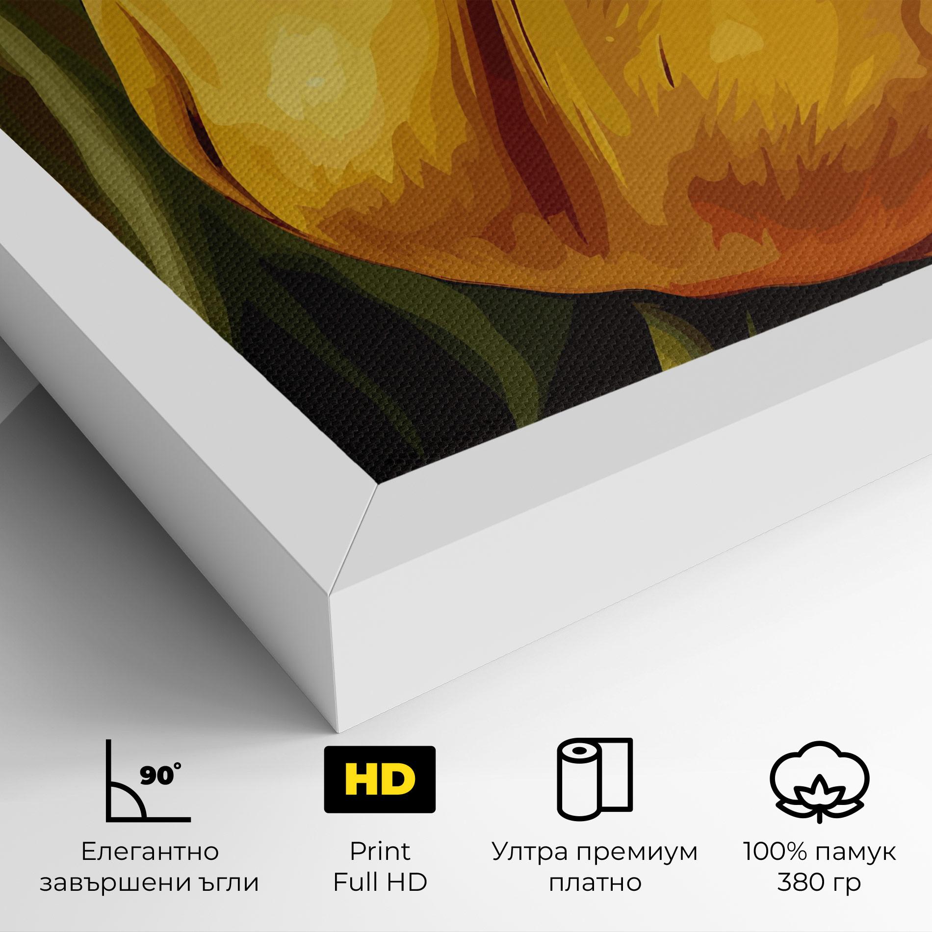 Картина на платно Big Yellow Tulip mockup 4