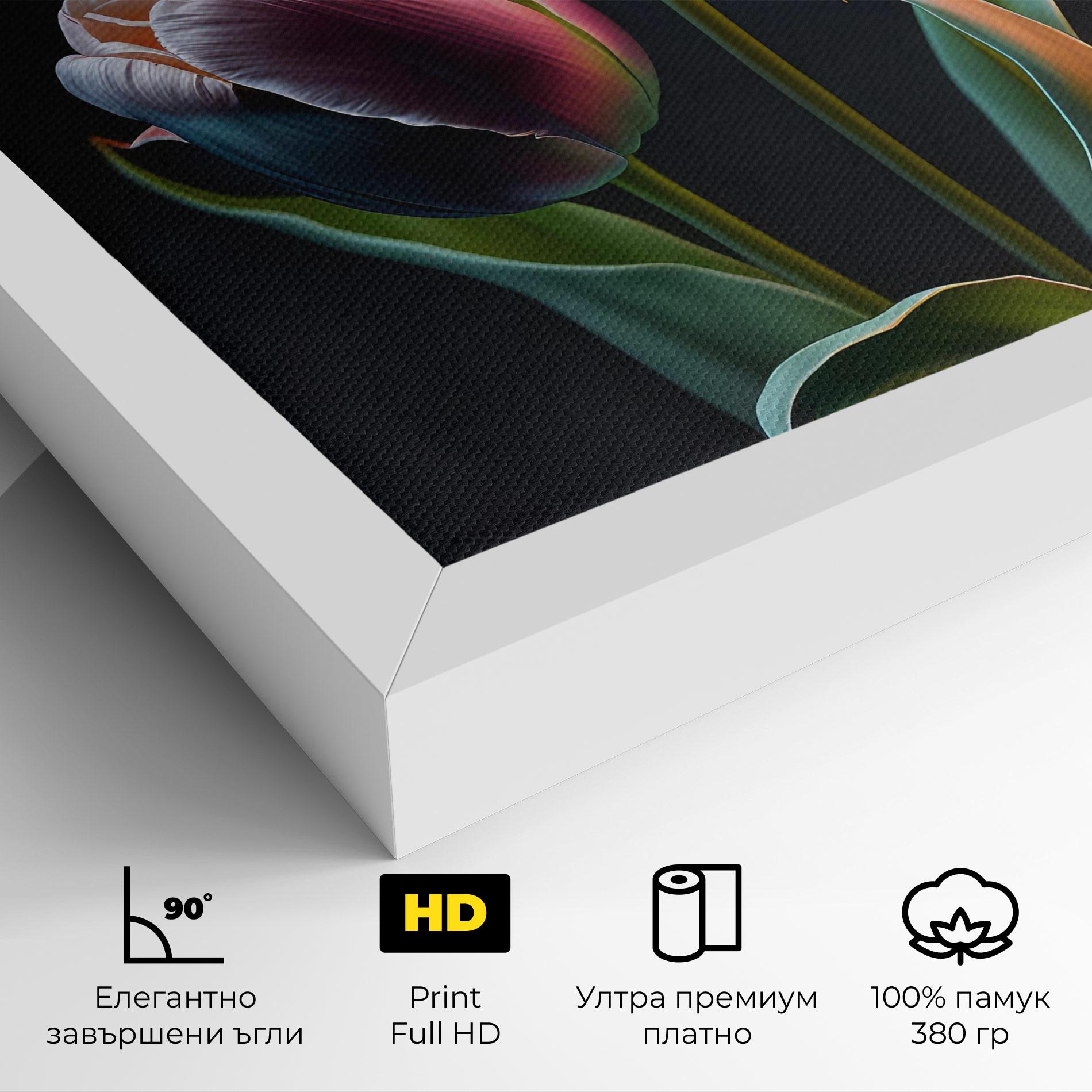 Картина на платно Light Purple Tulips mockup 4