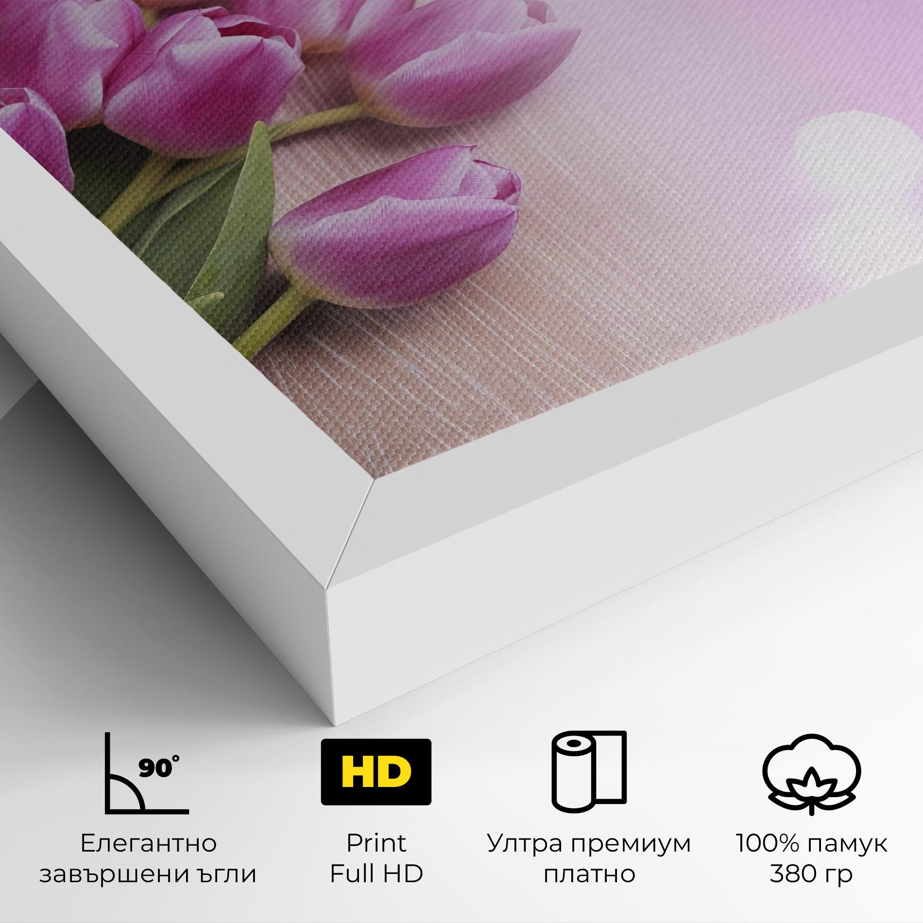 Картина на платно Pink Tulip Flowers mockup 4